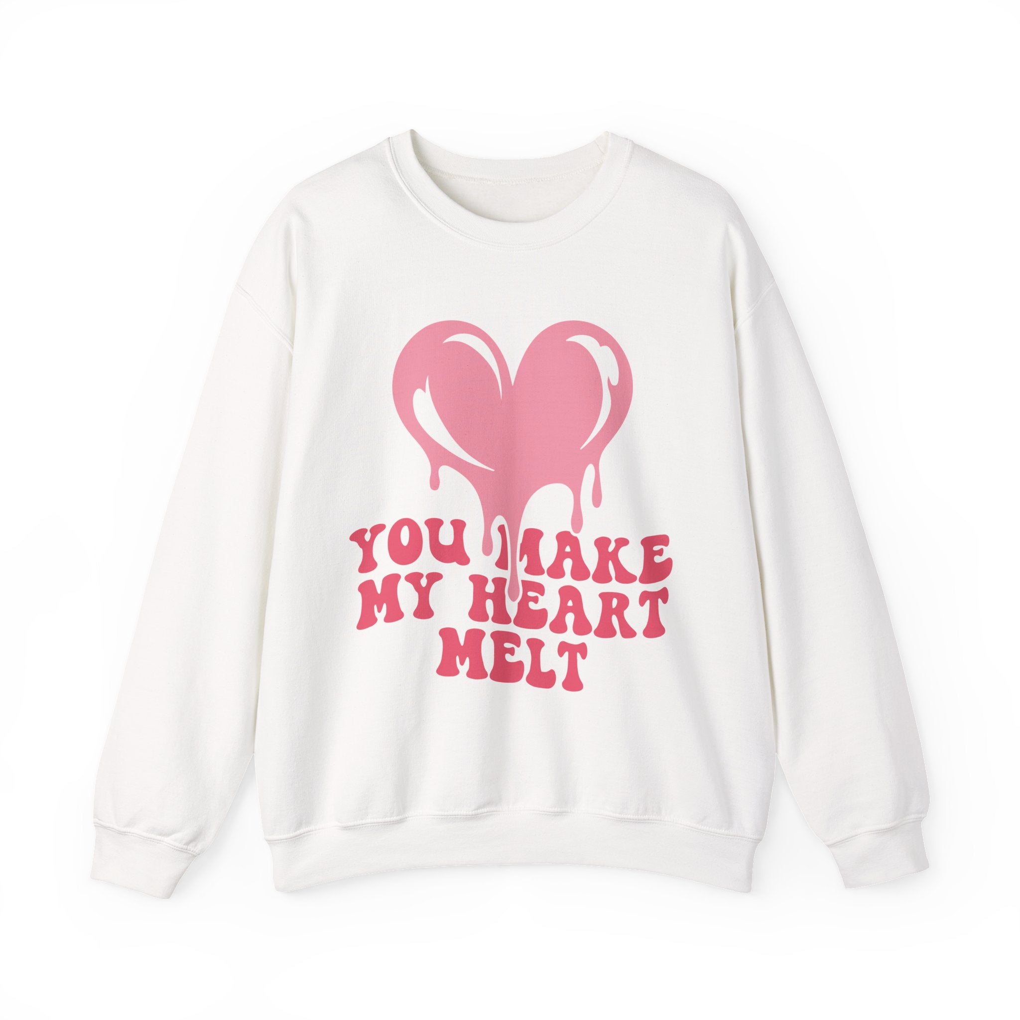 You Make My Heart Melt Valentines Sweatshirt – Cute Romantic Valentine’s Day Crewneck Sweatshirt
