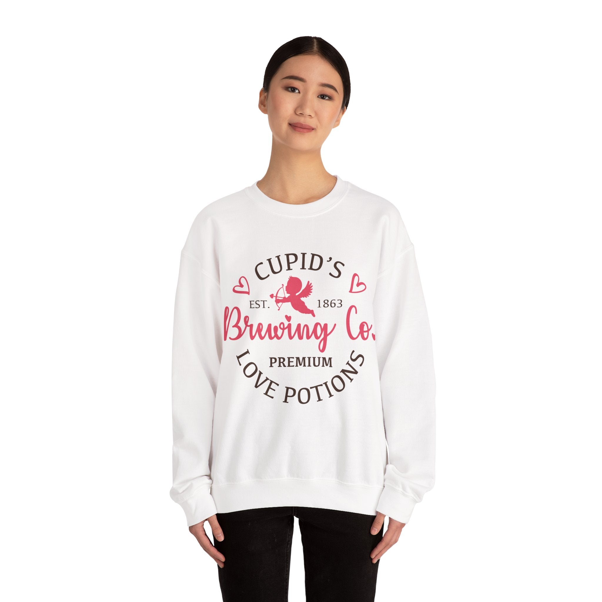 Cupid’s Brewing Co. Valentines Sweatshirt – Funny Valentine’s Day Crewneck Sweatshirt