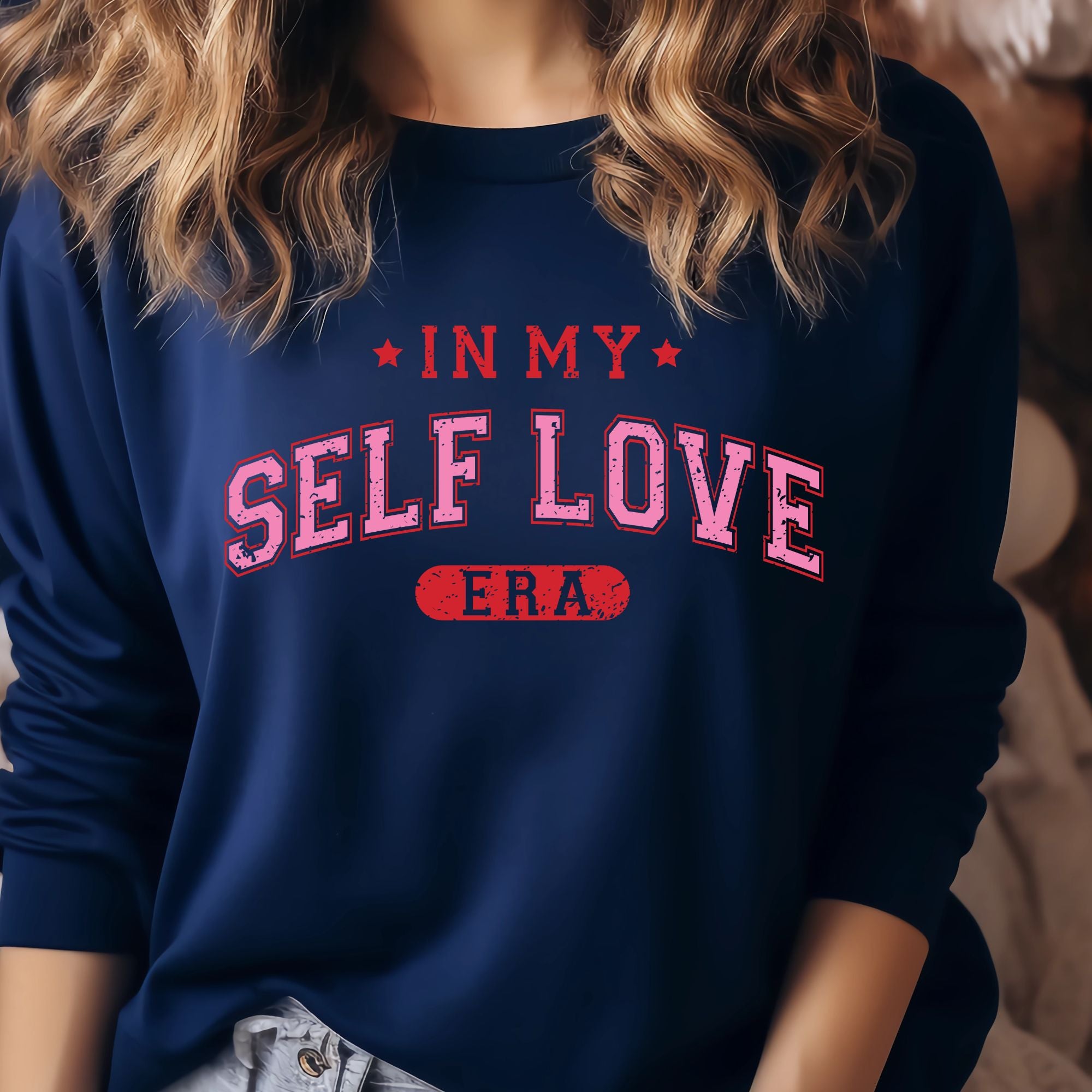 In My Self Love Era Valentines Sweatshirt – Cozy Retro Valentine’s Day Crewneck Sweatshirt