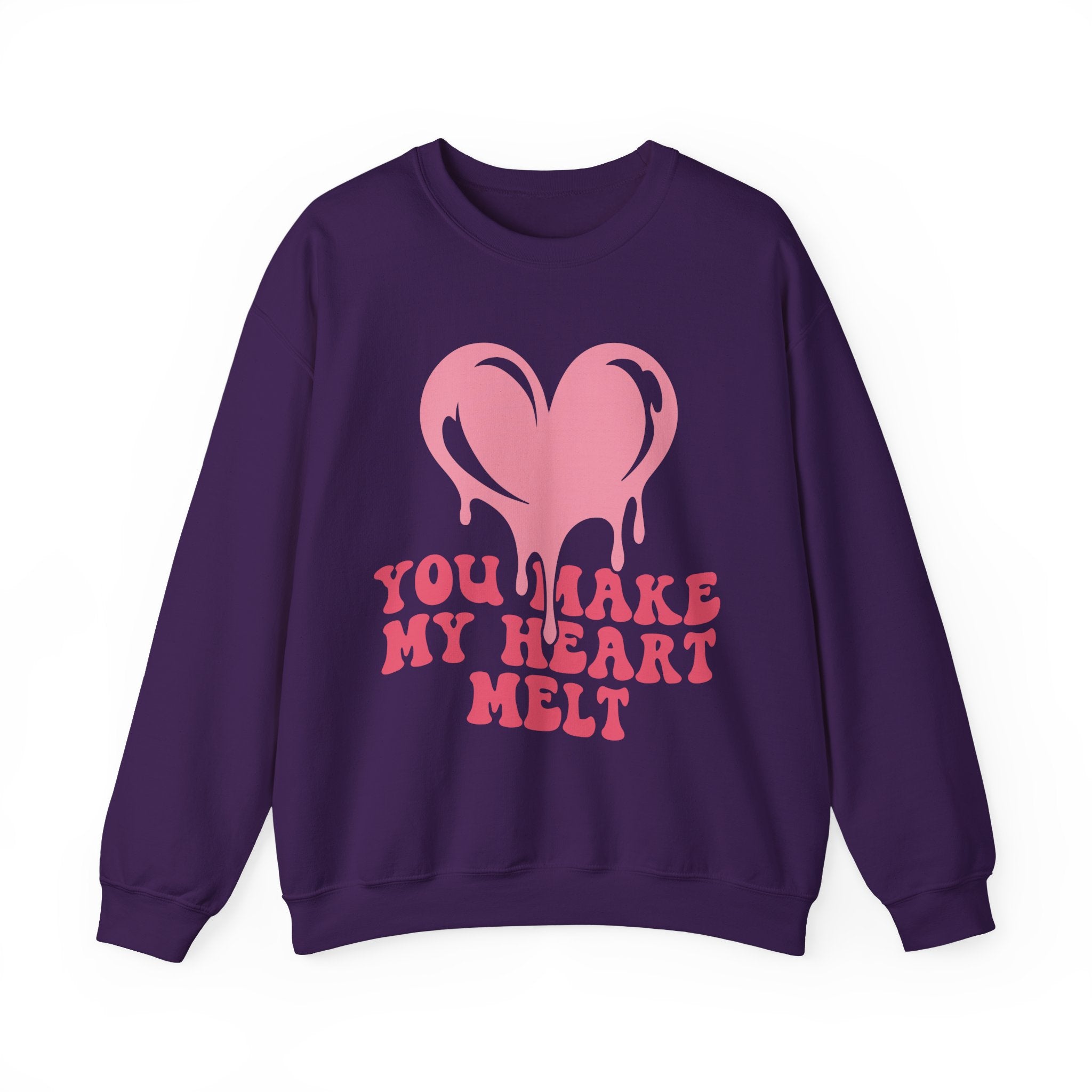 You Make My Heart Melt Valentines Sweatshirt – Cute Romantic Valentine’s Day Crewneck Sweatshirt