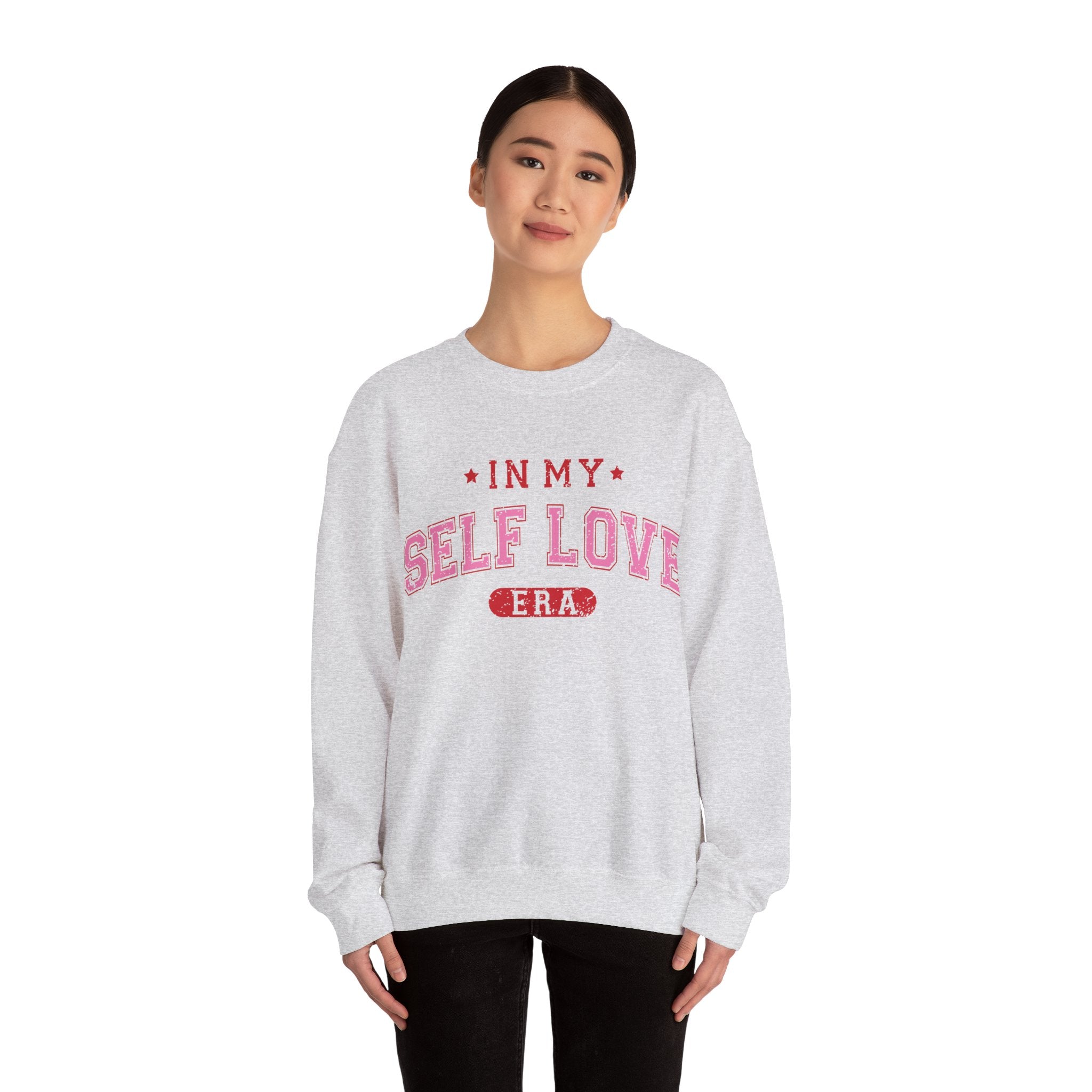 In My Self Love Era Valentines Sweatshirt – Cozy Retro Valentine’s Day Crewneck Sweatshirt