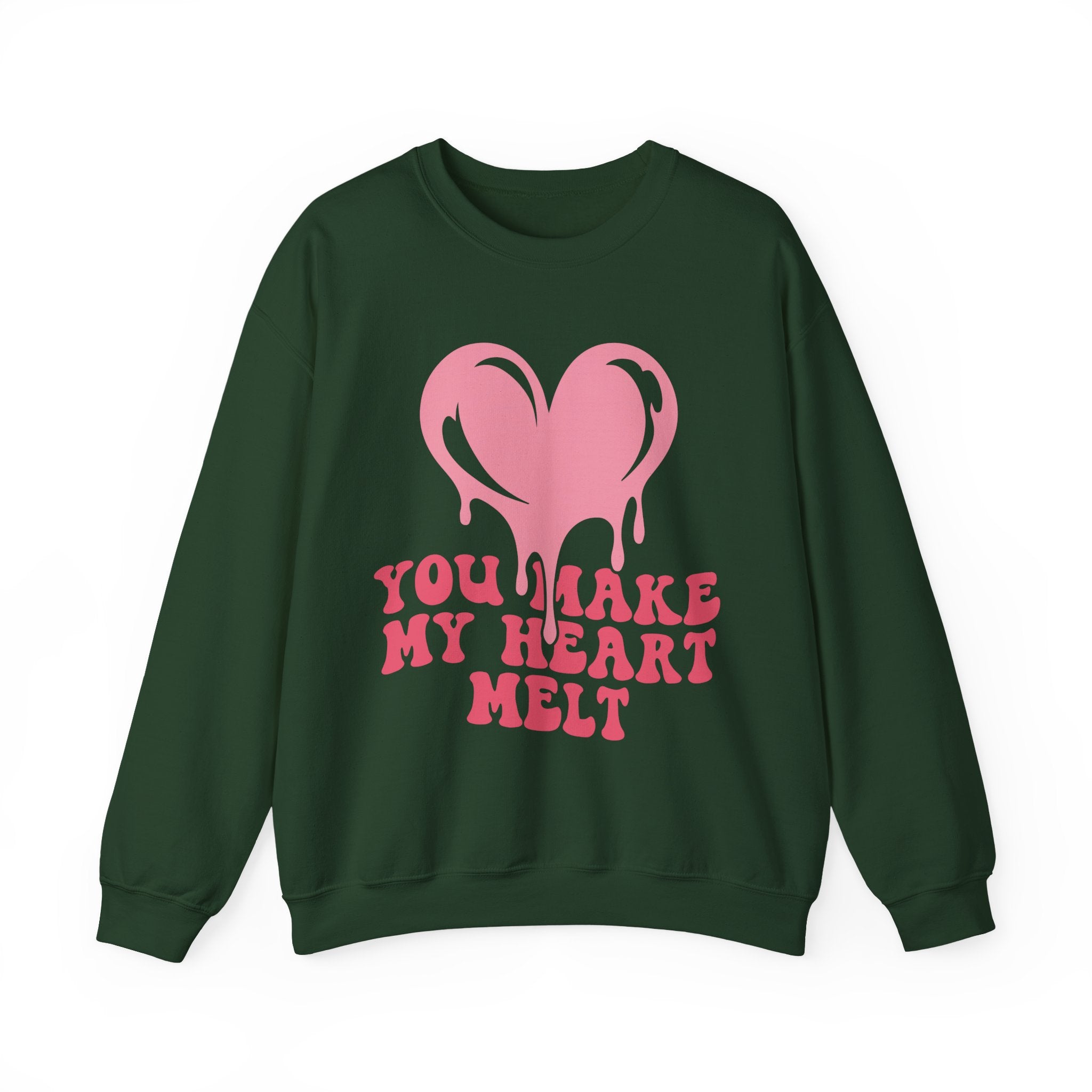 You Make My Heart Melt Valentines Sweatshirt – Cute Romantic Valentine’s Day Crewneck Sweatshirt