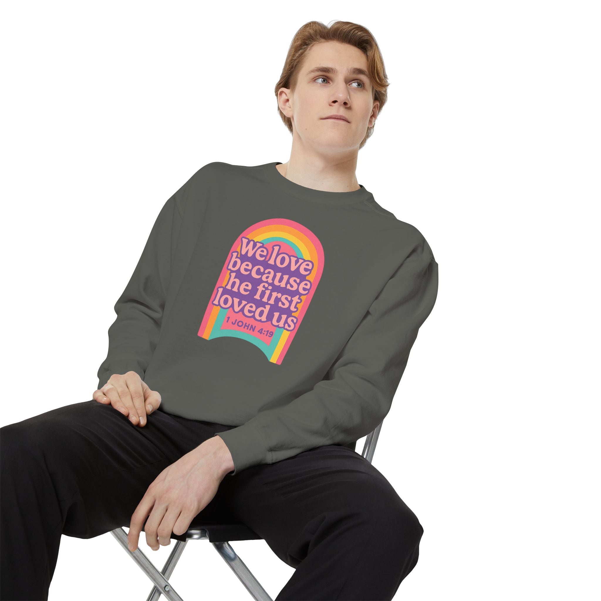 Rainbow Scripture Unisex Sweatshirt | Cozy Christian Apparel | Gift for Faith Lovers | Inspirational Sweatshirt | Spring Fashion
