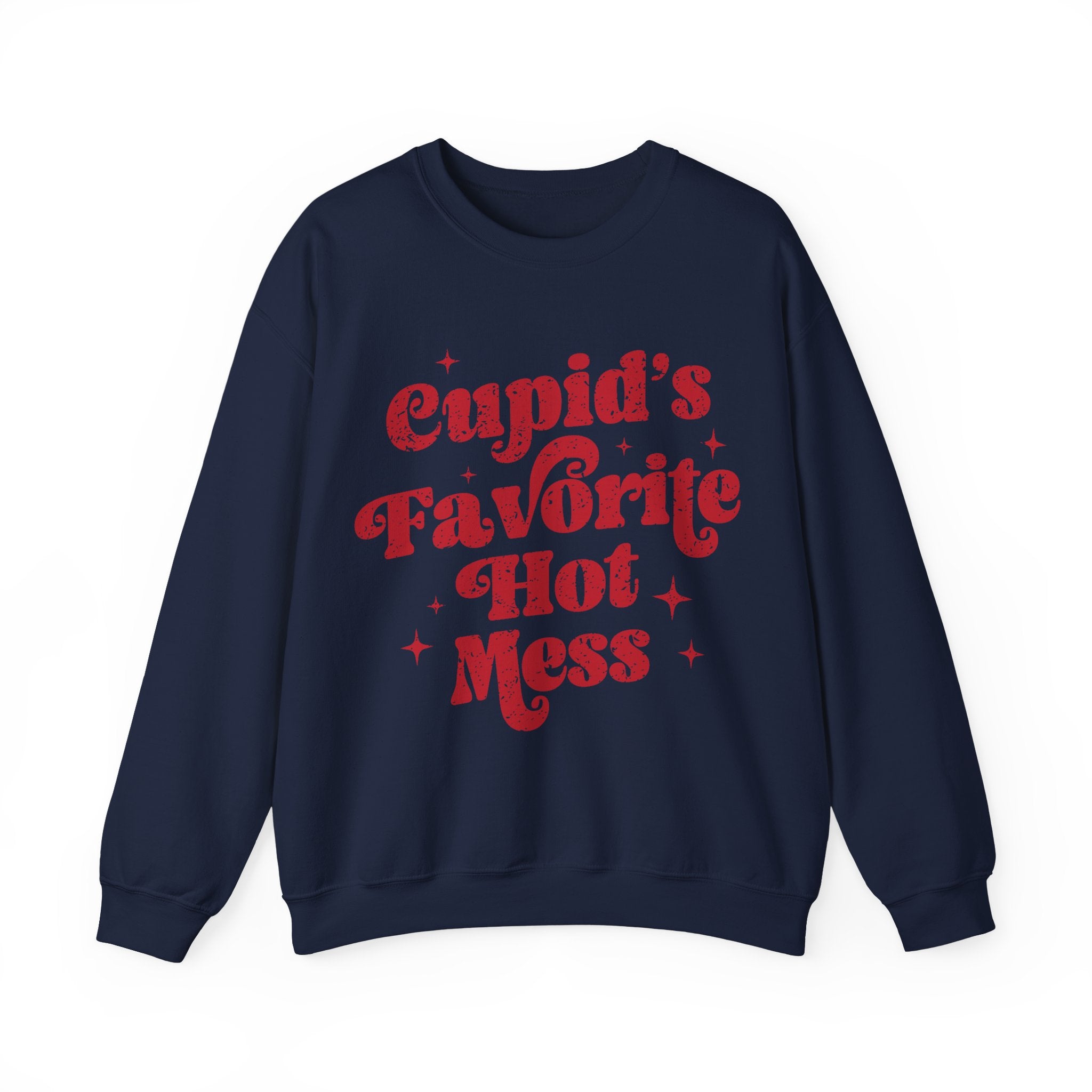 Cupid’s Favourite Hot Mess Valentines Sweatshirt – Funny Valentine’s Day Crewneck Sweatshirt