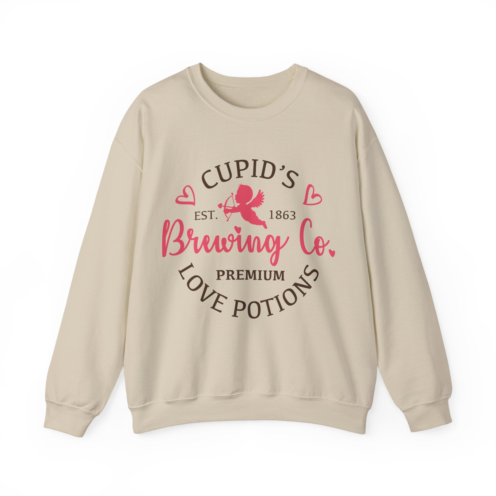 Cupid’s Brewing Co. Valentines Sweatshirt – Funny Valentine’s Day Crewneck Sweatshirt