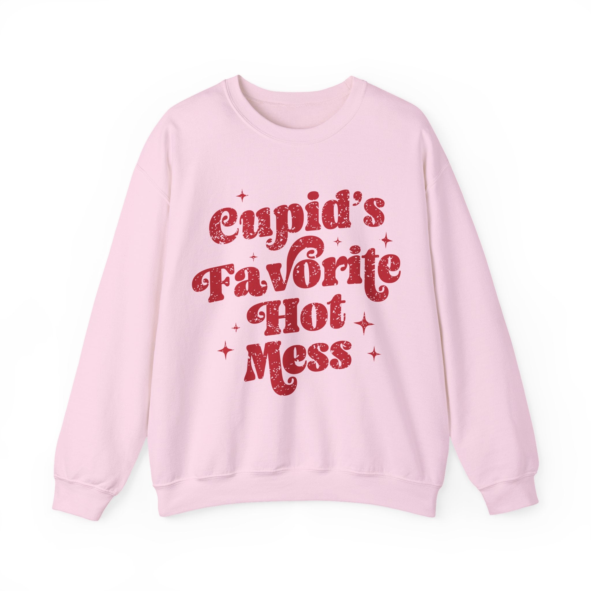 Cupid’s Favourite Hot Mess Valentines Sweatshirt – Funny Valentine’s Day Crewneck Sweatshirt