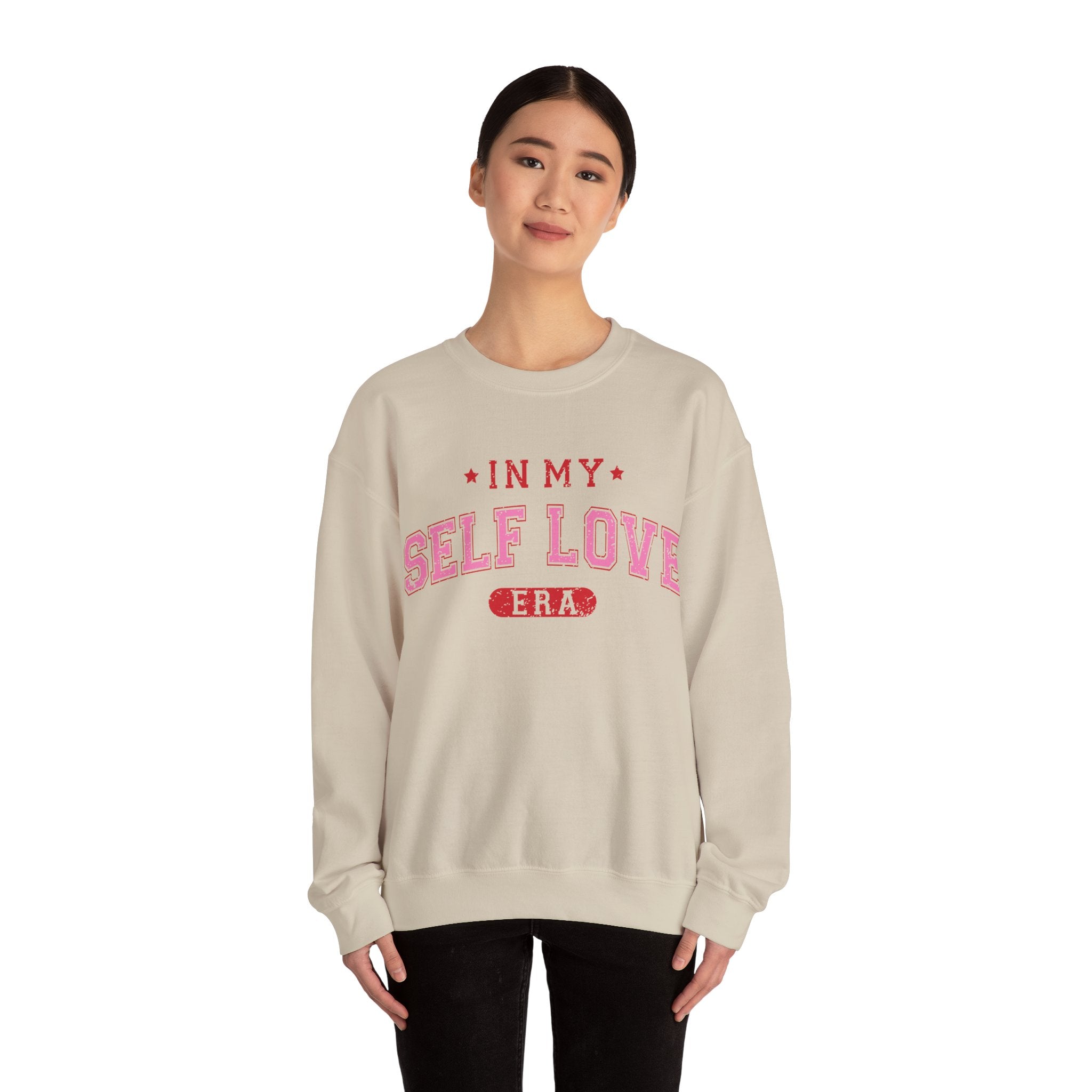 In My Self Love Era Valentines Sweatshirt – Cozy Retro Valentine’s Day Crewneck Sweatshirt