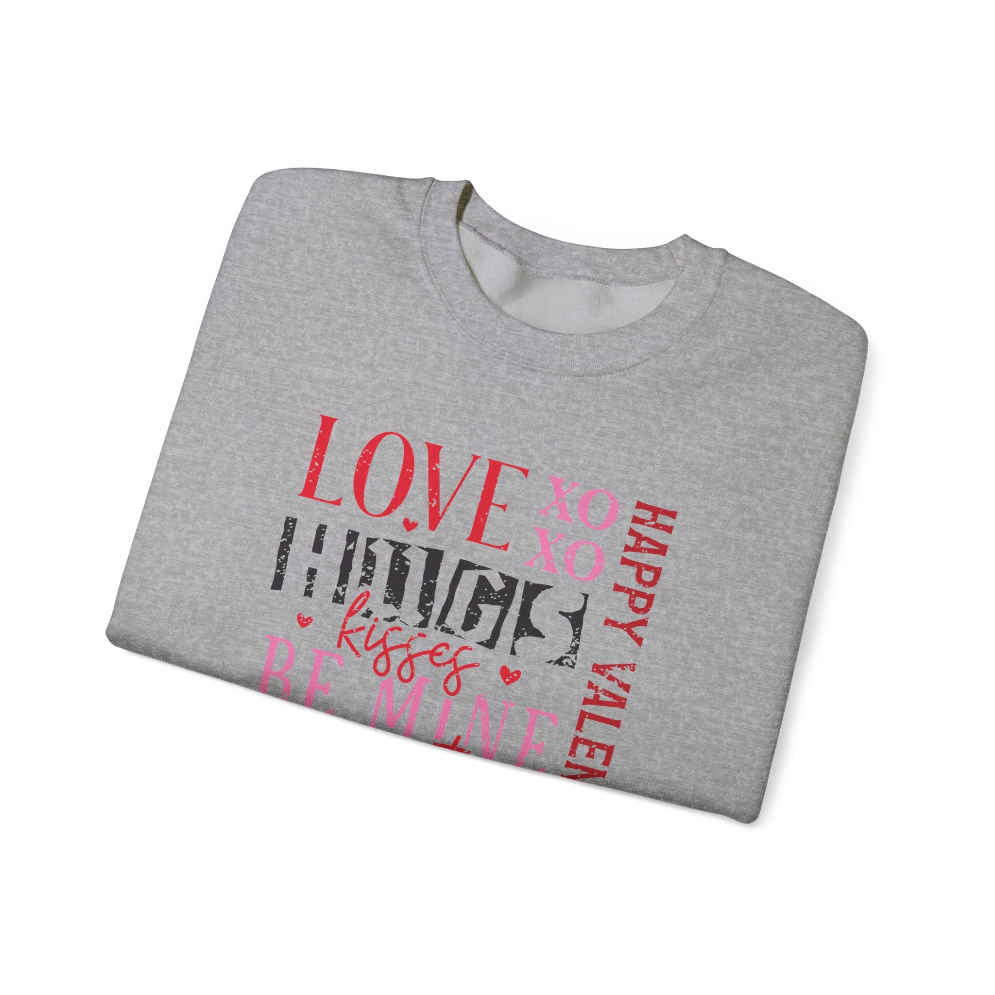 Love Hug Kisses Valentines Sweatshirt – Cute Valentine’s Day Crewneck Sweatshirt