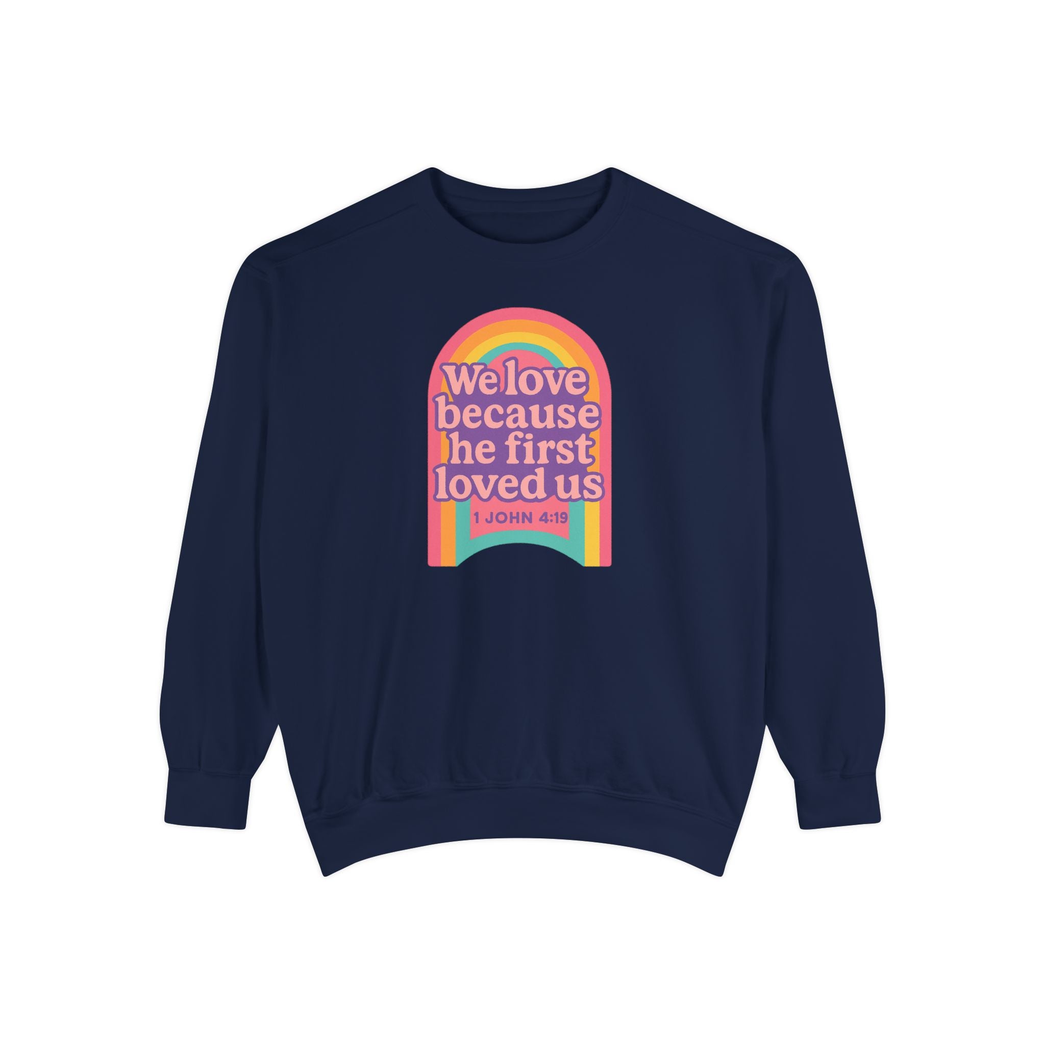 Rainbow Scripture Unisex Sweatshirt | Cozy Christian Apparel | Gift for Faith Lovers | Inspirational Sweatshirt | Spring Fashion