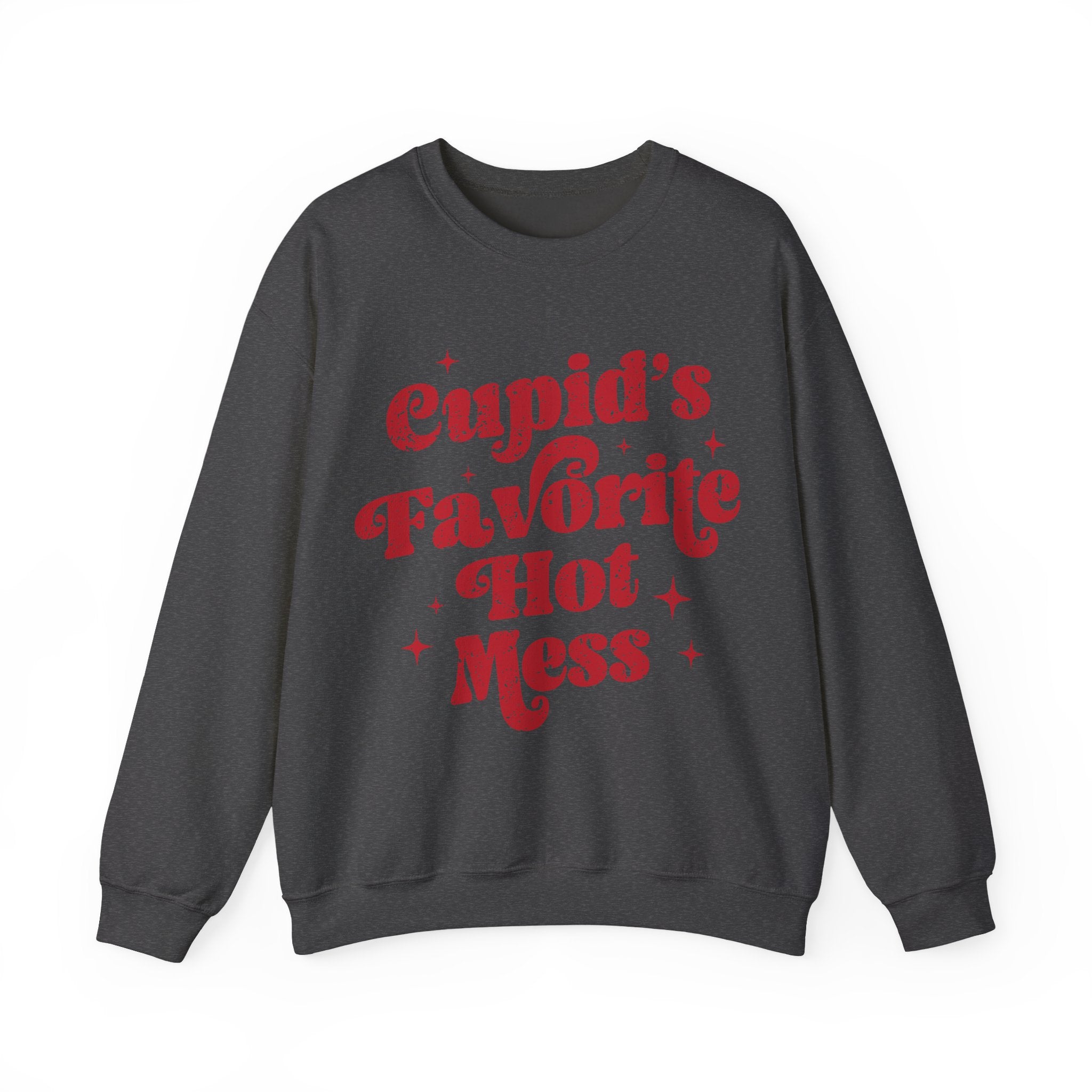 Cupid’s Favourite Hot Mess Valentines Sweatshirt – Funny Valentine’s Day Crewneck Sweatshirt