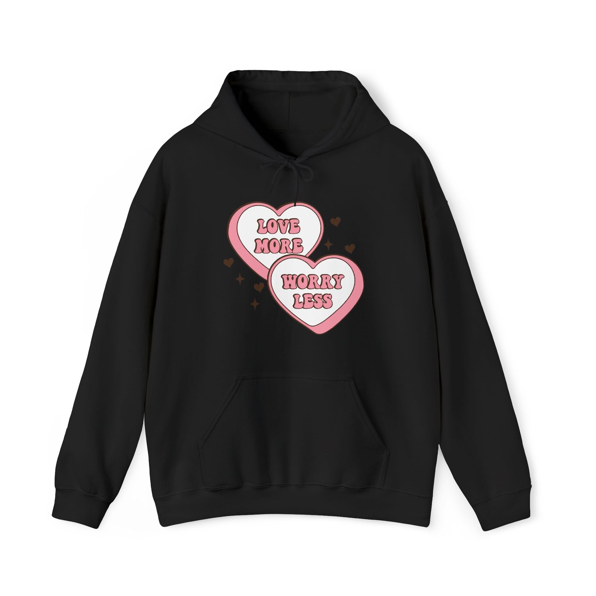 Love More Worry Less Valentines Hoodie – Cozy Valentine’s Day Hoodie