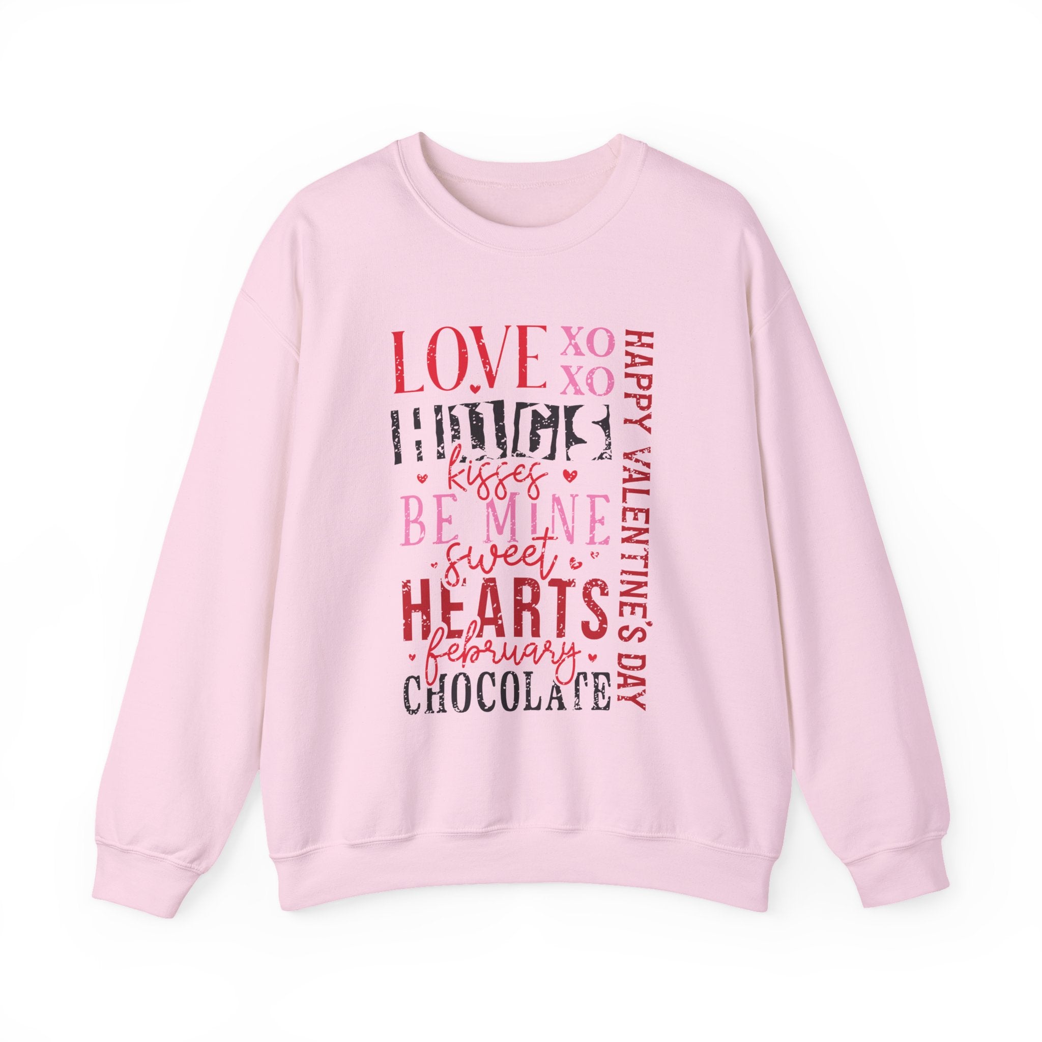 Love Hug Kisses Valentines Sweatshirt – Cute Valentine’s Day Crewneck Sweatshirt