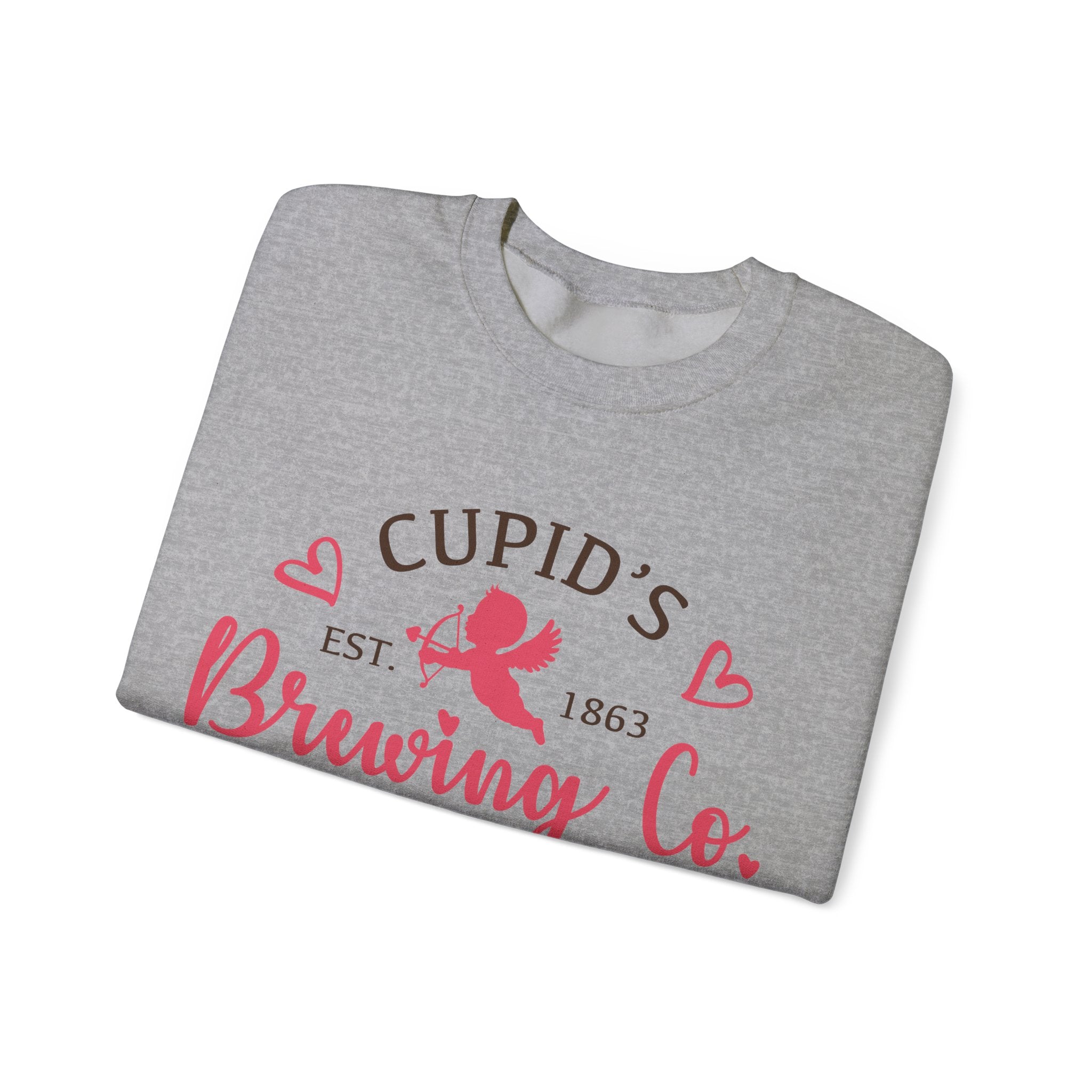 Cupid’s Brewing Co. Valentines Sweatshirt – Funny Valentine’s Day Crewneck Sweatshirt