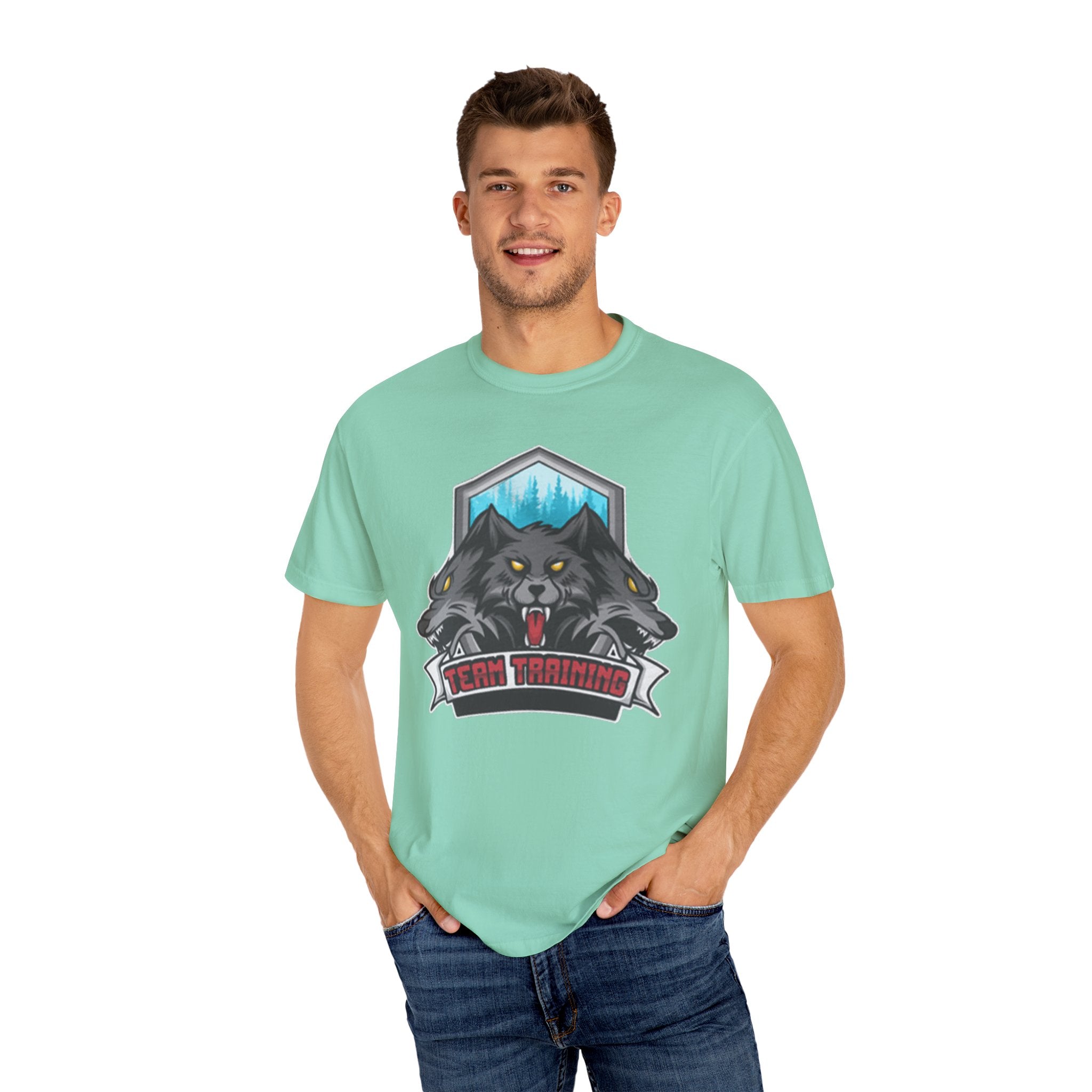 Wolf Pack Training T-Shirt, Animal Lover Tee, Unisex Graphic Shirt, Custom Workout Apparel, Unique Gift for Trainers