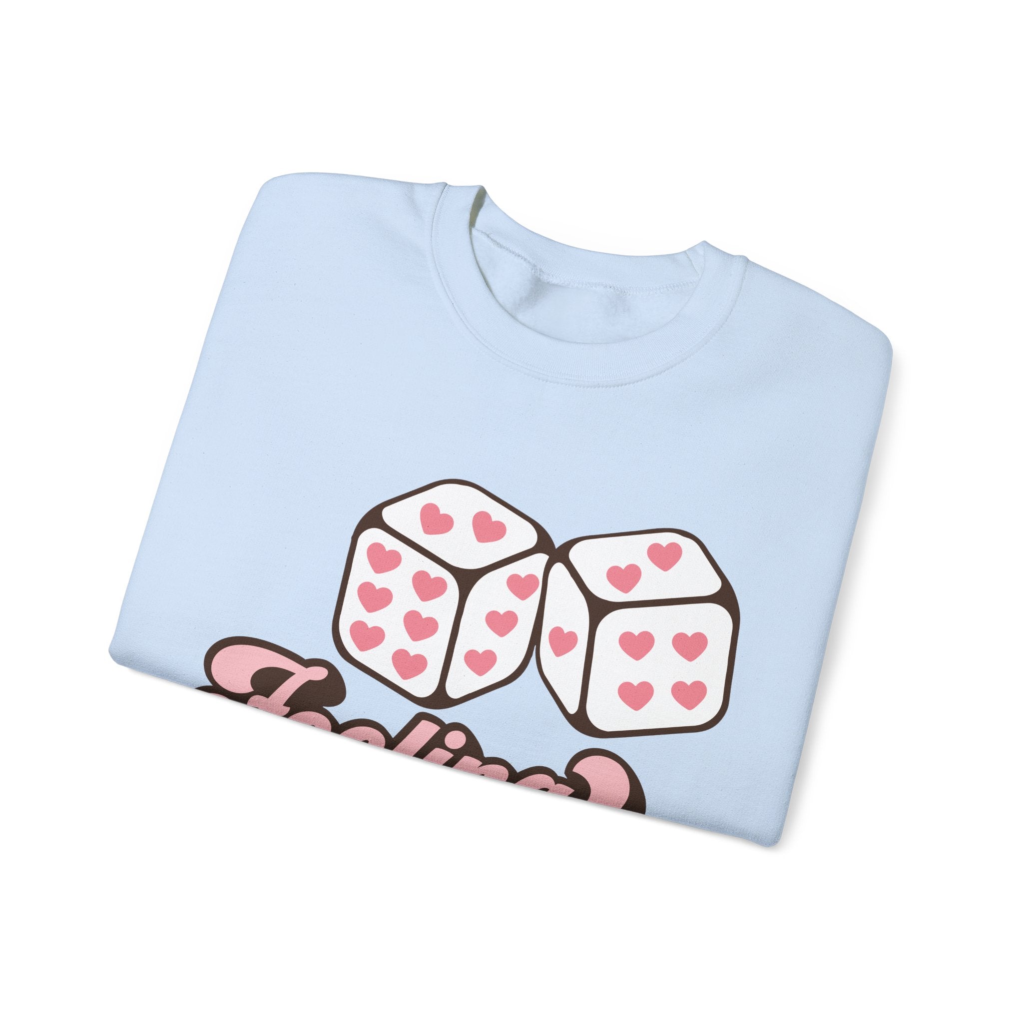 Feeling Lucky Valentines Sweatshirt – Cozy Valentine’s Day Crewneck Sweatshirt