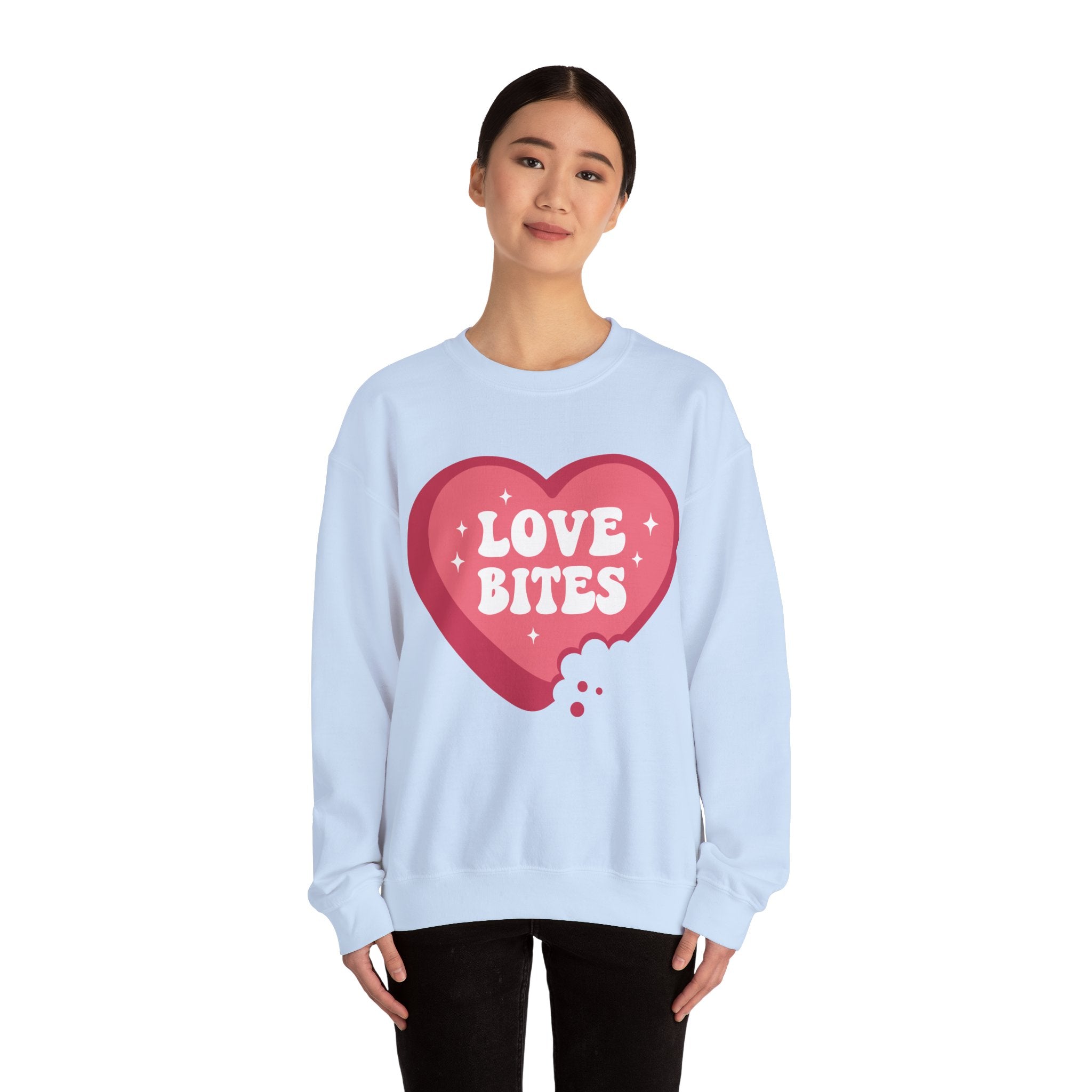 Love Bites Valentines Sweatshirt – Cute Funny Valentine’s Day Crewneck Sweatshirt