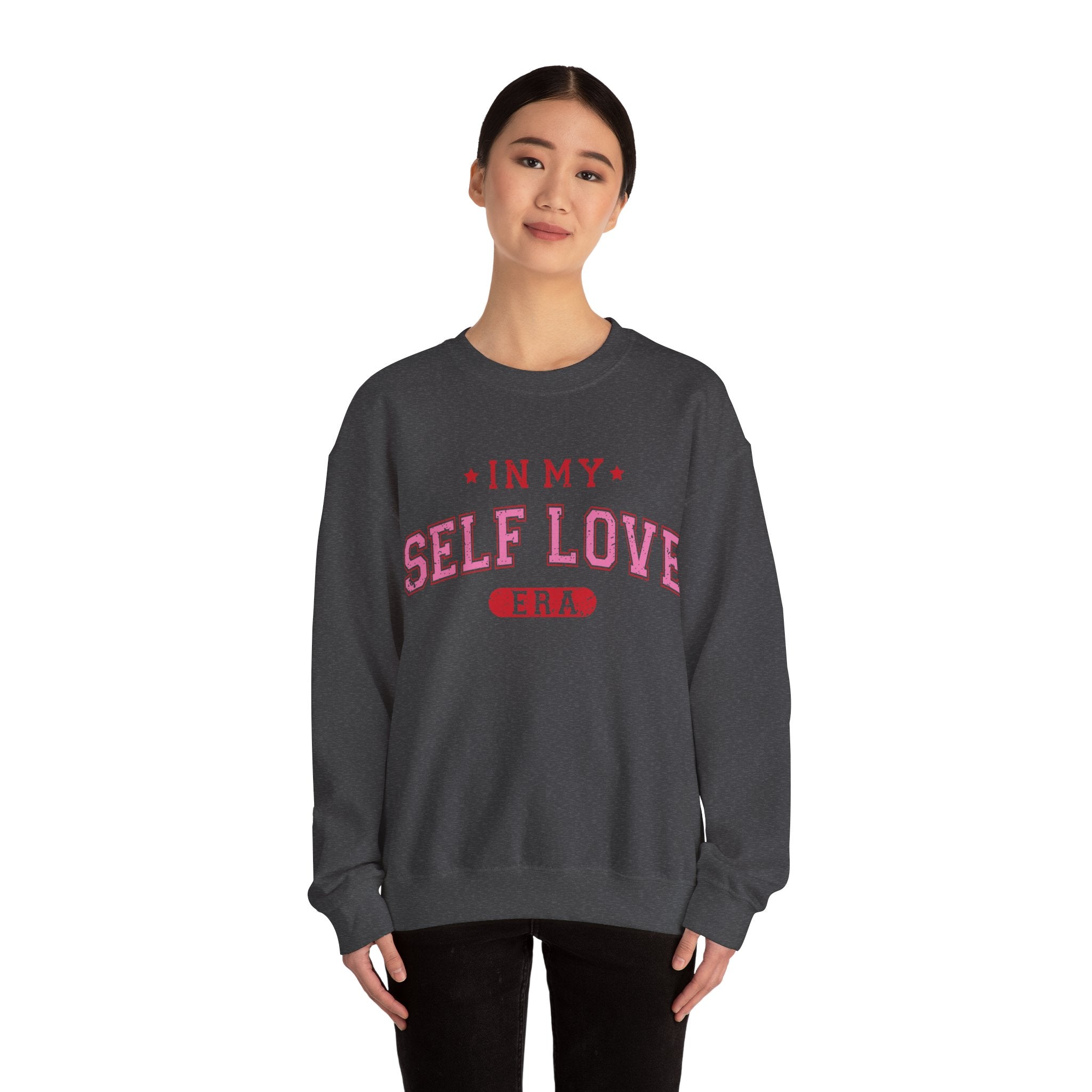In My Self Love Era Valentines Sweatshirt – Cozy Retro Valentine’s Day Crewneck Sweatshirt