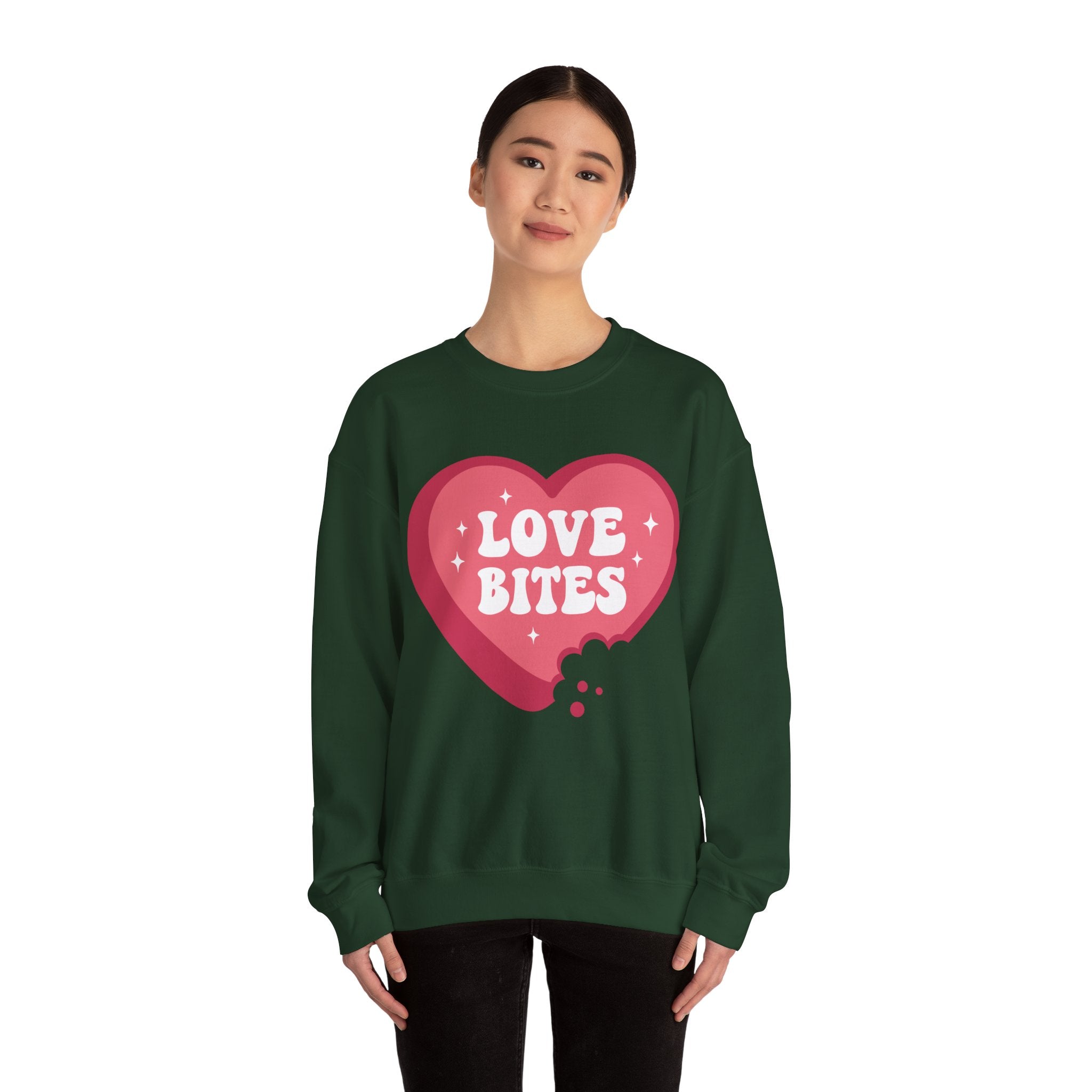 Love Bites Valentines Sweatshirt – Cute Funny Valentine’s Day Crewneck Sweatshirt