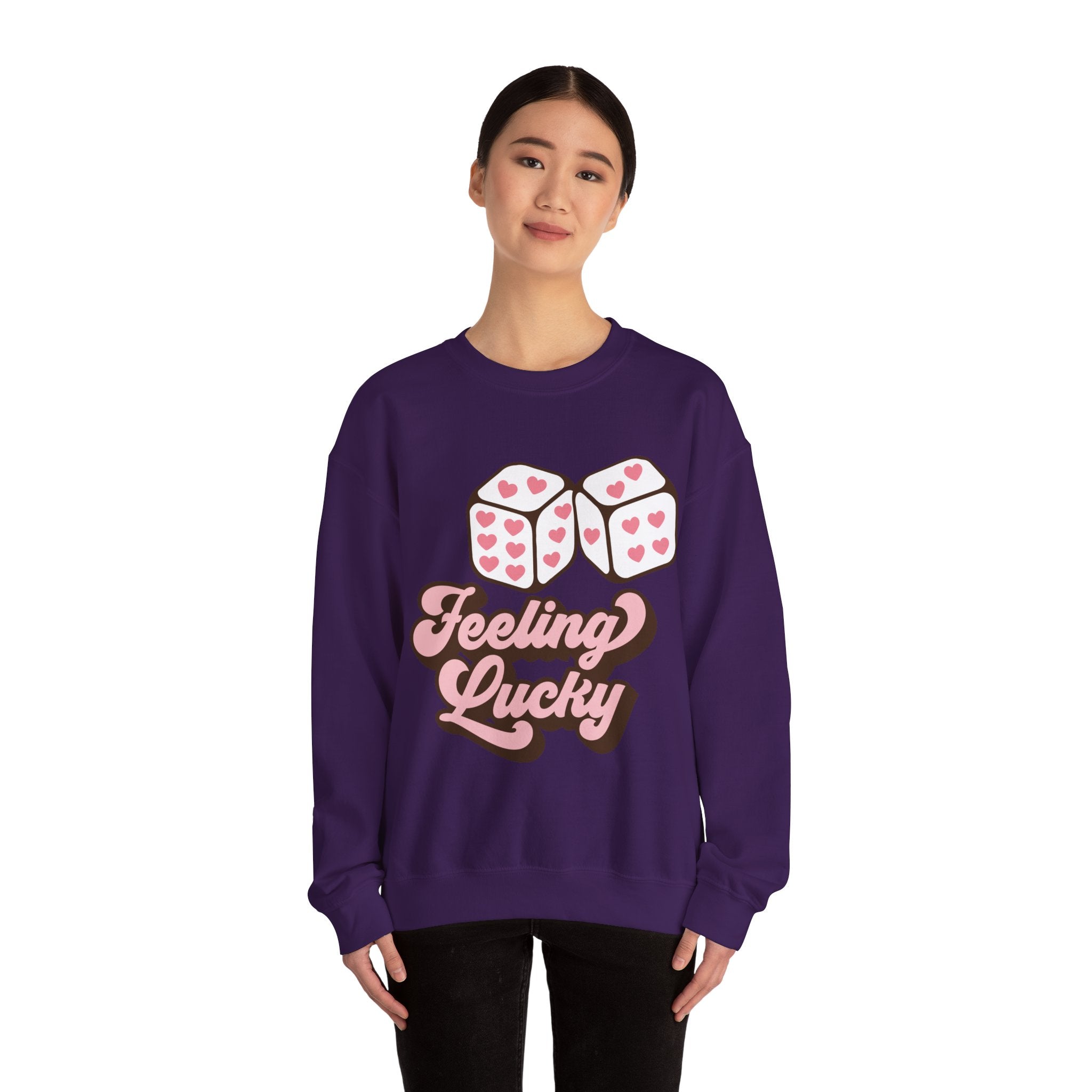 Feeling Lucky Valentines Sweatshirt – Cozy Valentine’s Day Crewneck Sweatshirt