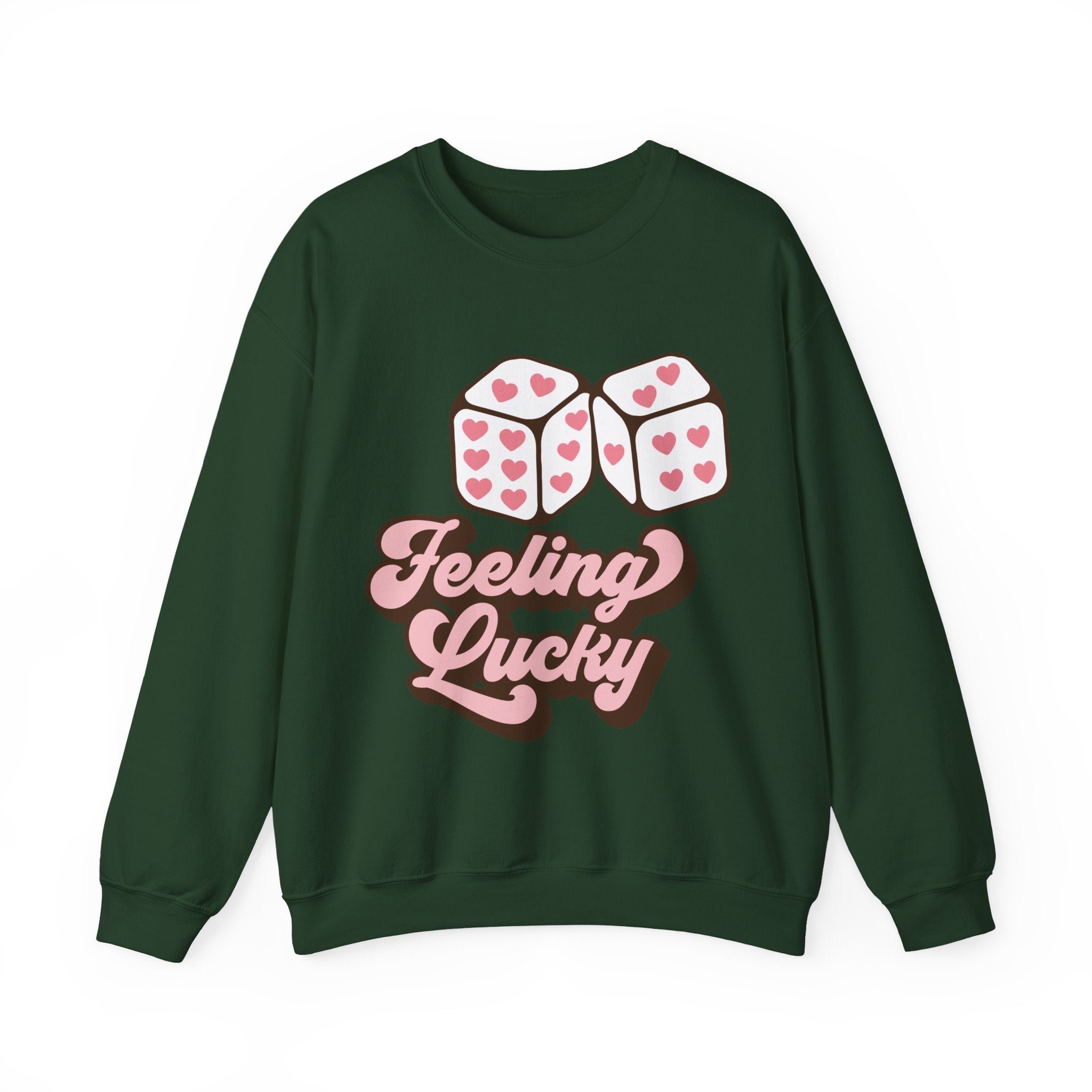 Feeling Lucky Valentines Sweatshirt – Cozy Valentine’s Day Crewneck Sweatshirt