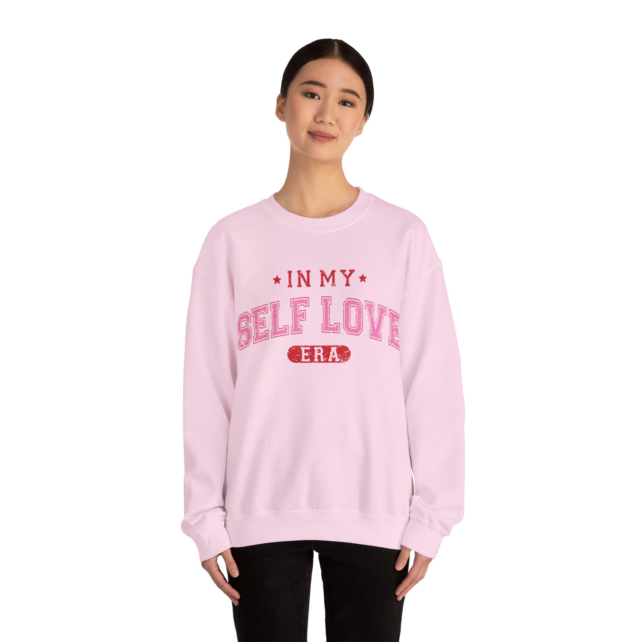 In My Self Love Era Valentines Sweatshirt – Cozy Retro Valentine’s Day Crewneck Sweatshirt
