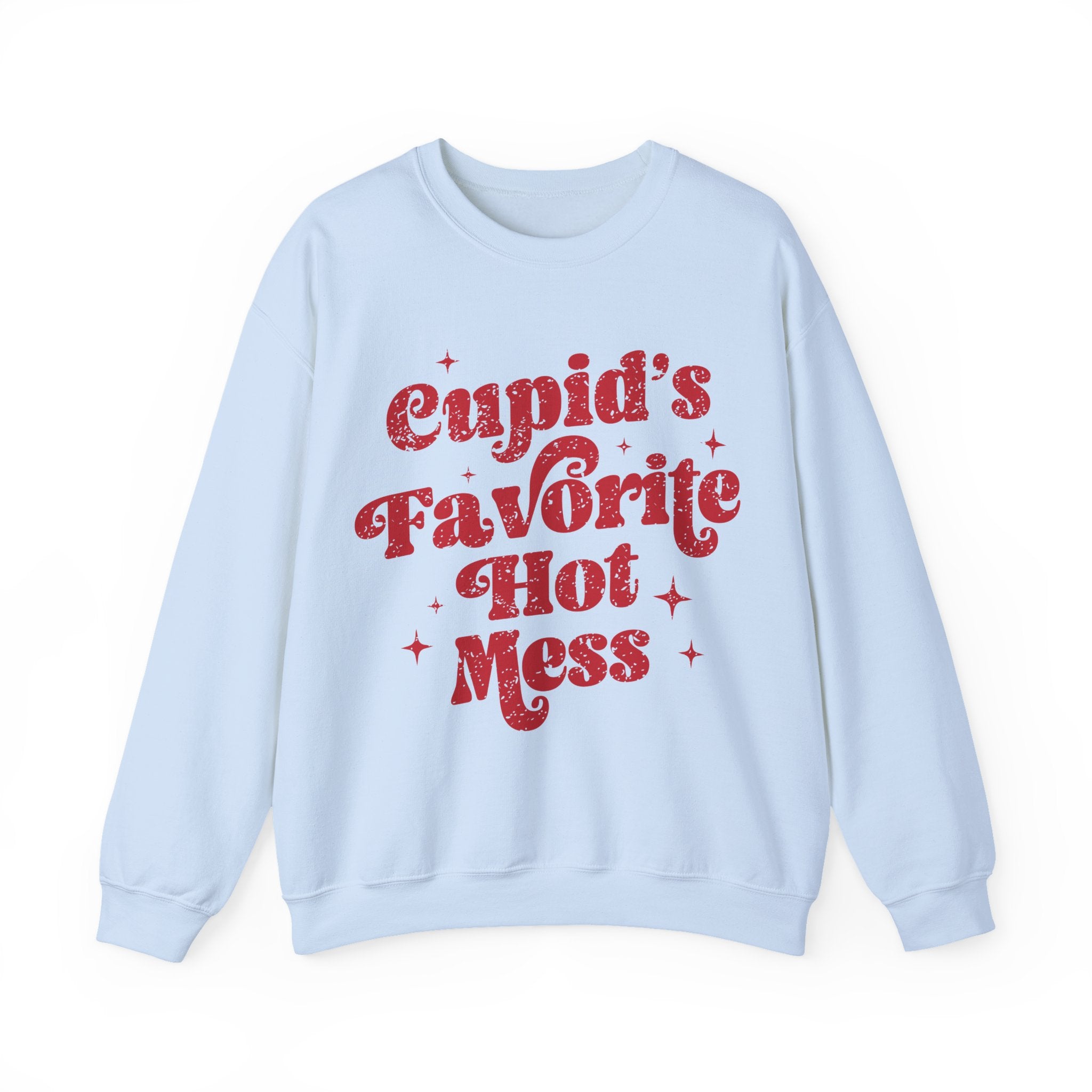 Cupid’s Favourite Hot Mess Valentines Sweatshirt – Funny Valentine’s Day Crewneck Sweatshirt