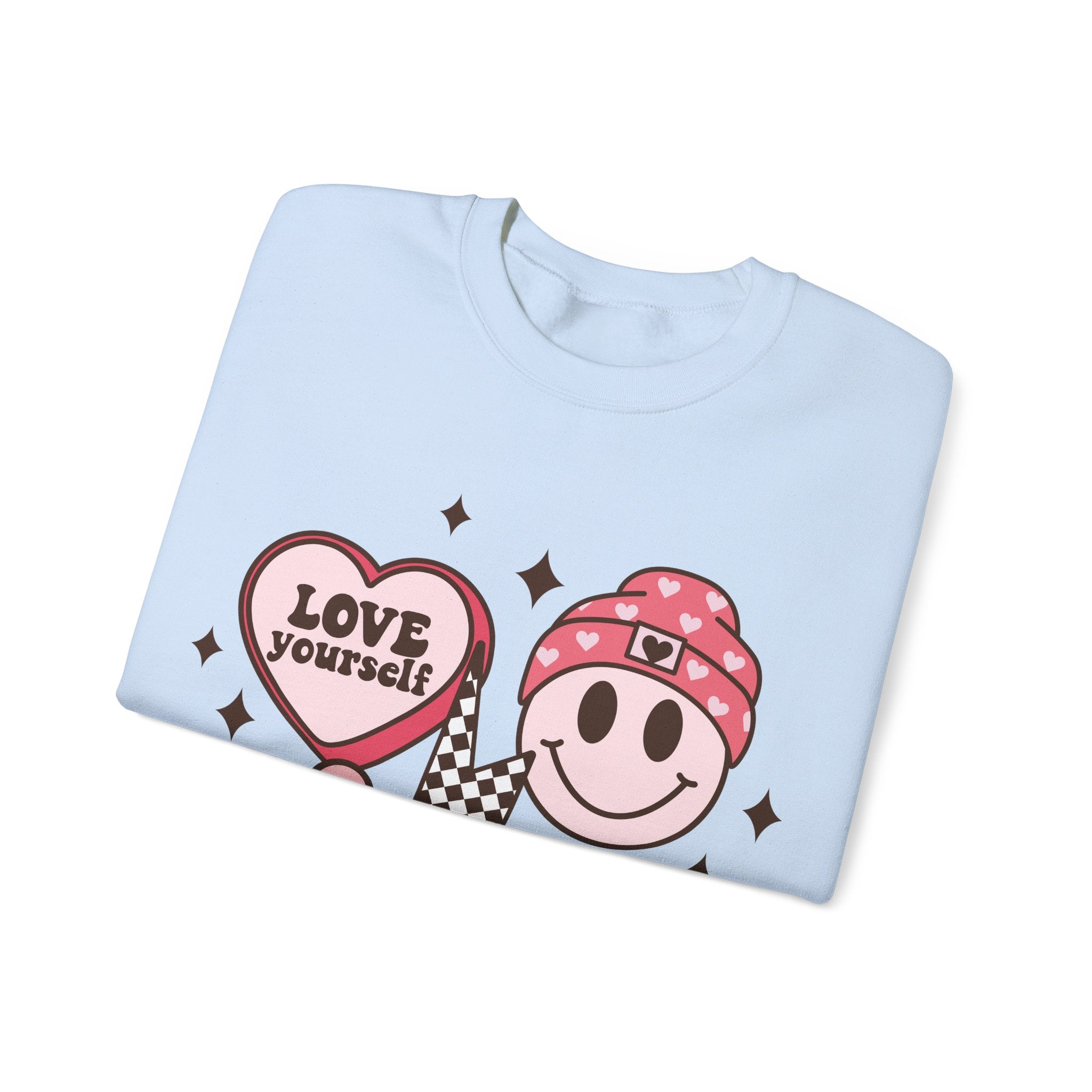 Love Your Self Groovy Valentines Sweatshirt – Retro Valentine’s Day Crewneck Sweatshirt
