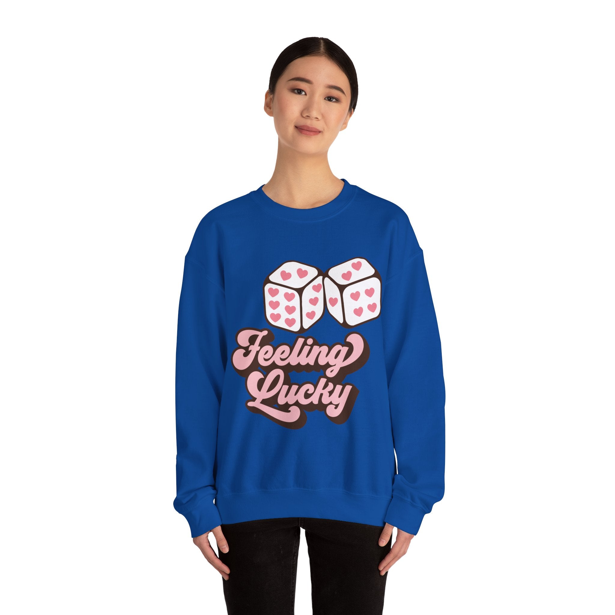 Feeling Lucky Valentines Sweatshirt – Cozy Valentine’s Day Crewneck Sweatshirt