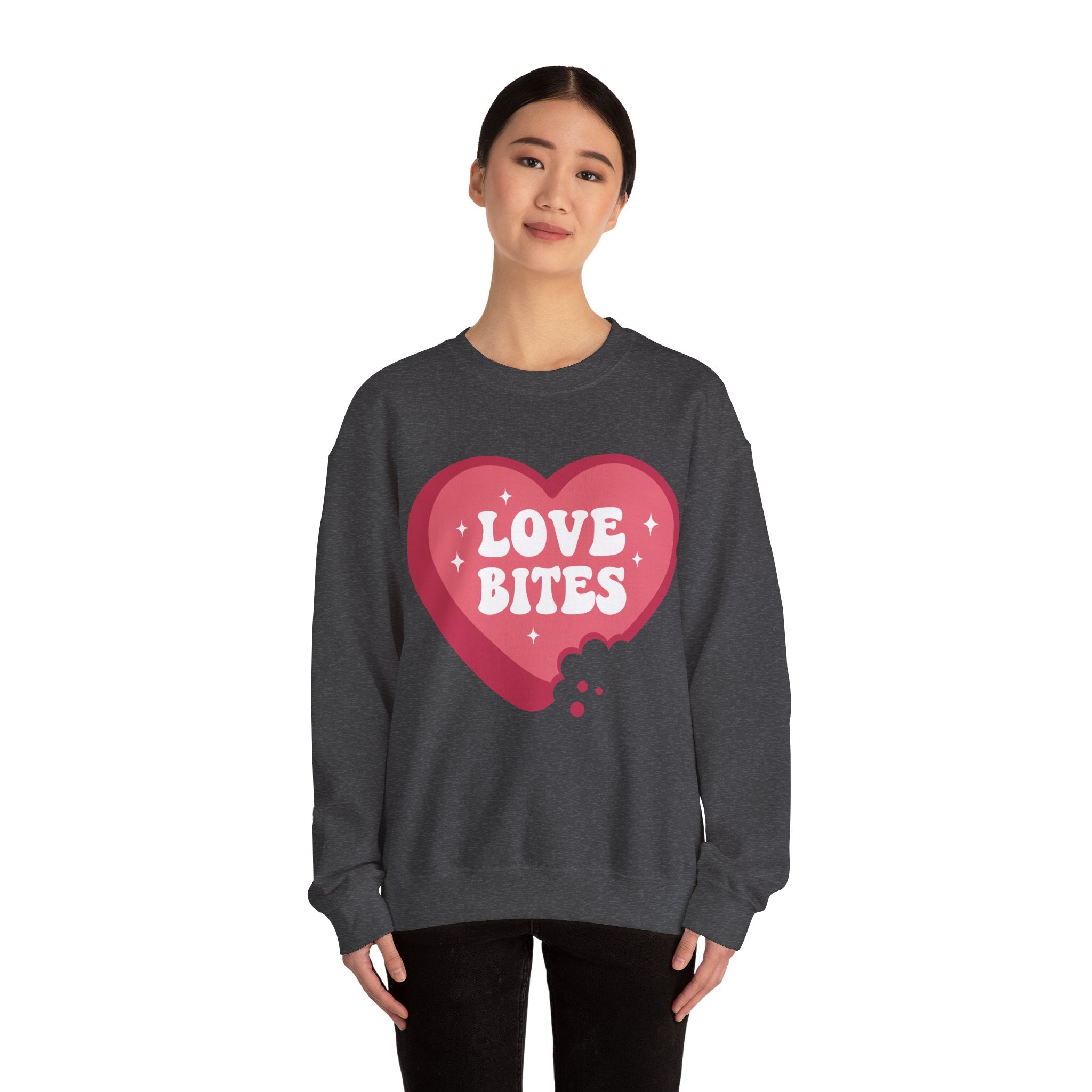 Love Bites Valentines Sweatshirt – Cute Funny Valentine’s Day Crewneck Sweatshirt