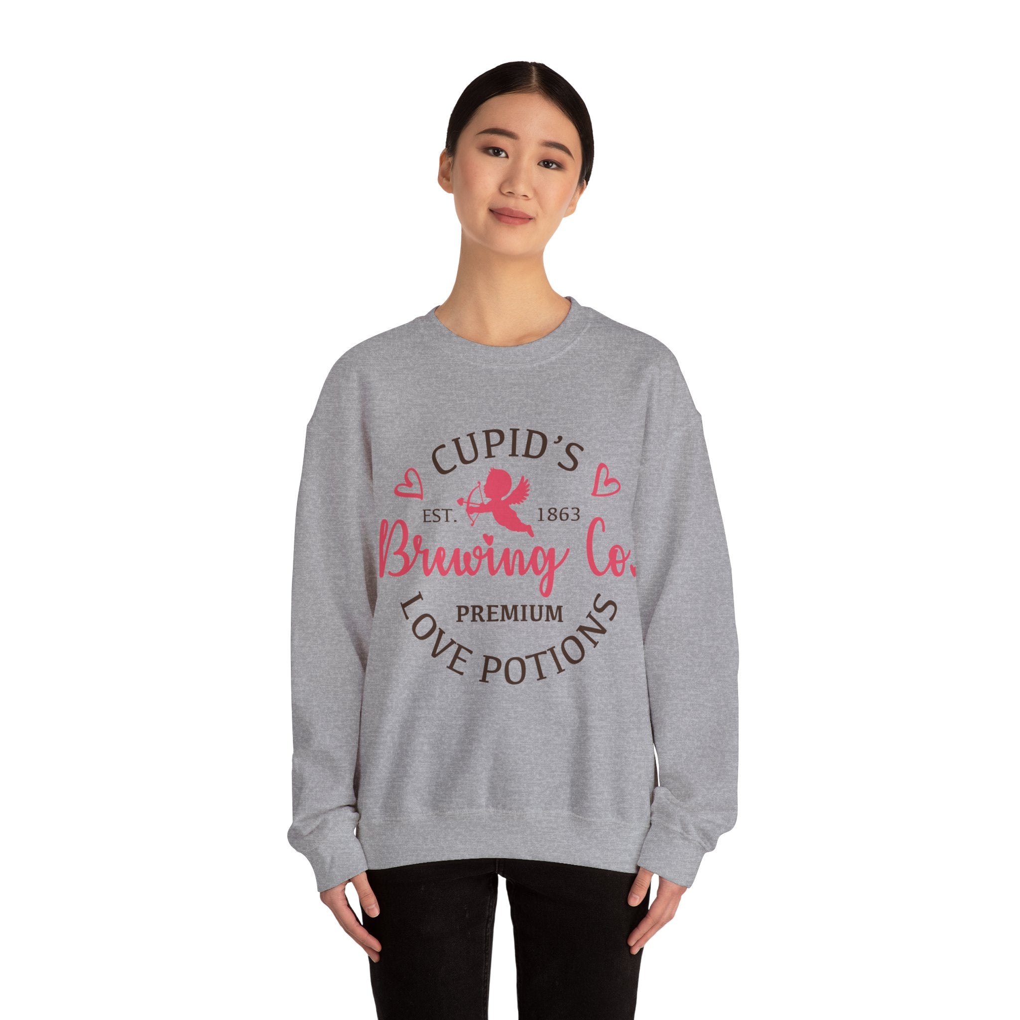Cupid’s Brewing Co. Valentines Sweatshirt – Funny Valentine’s Day Crewneck Sweatshirt