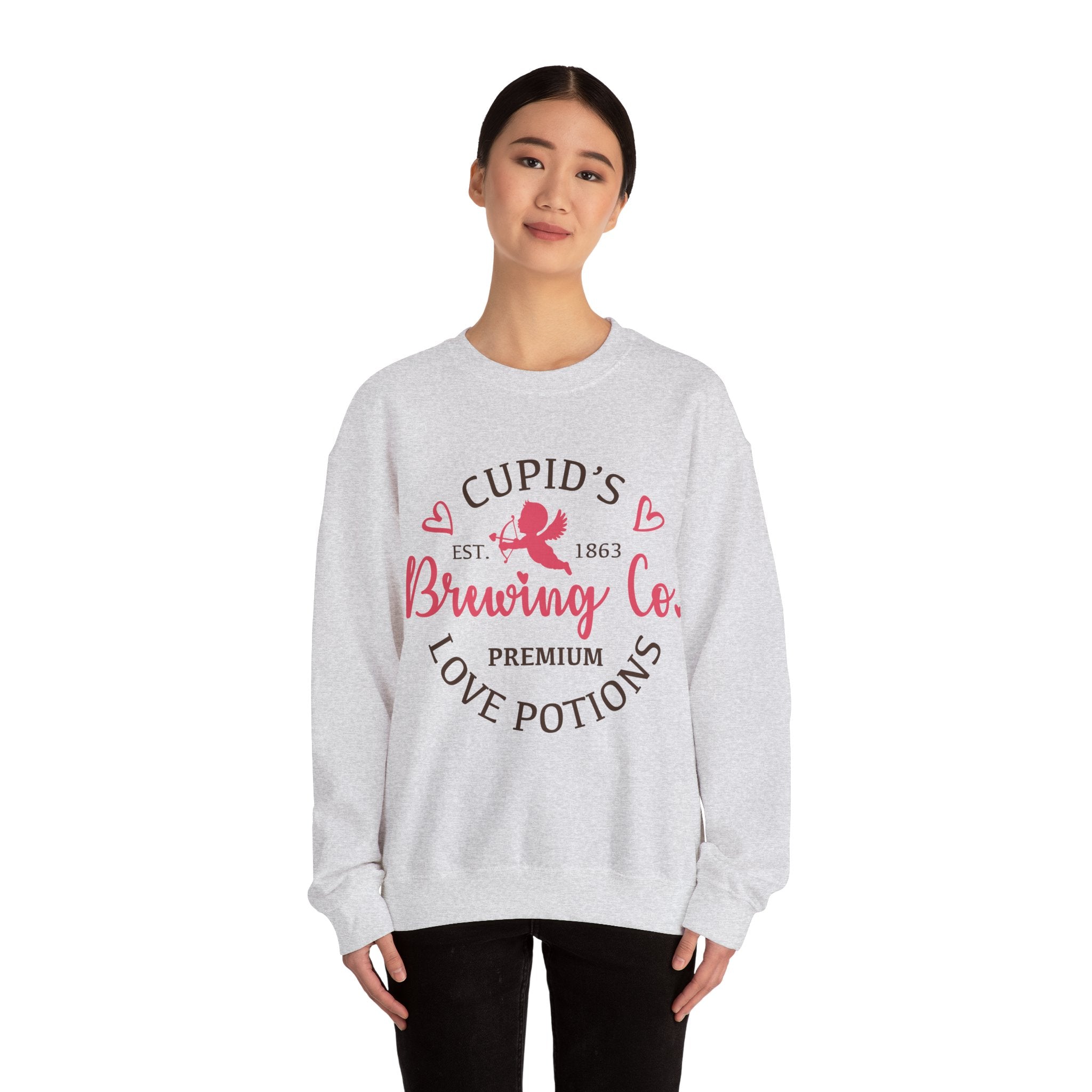 Cupid’s Brewing Co. Valentines Sweatshirt – Funny Valentine’s Day Crewneck Sweatshirt
