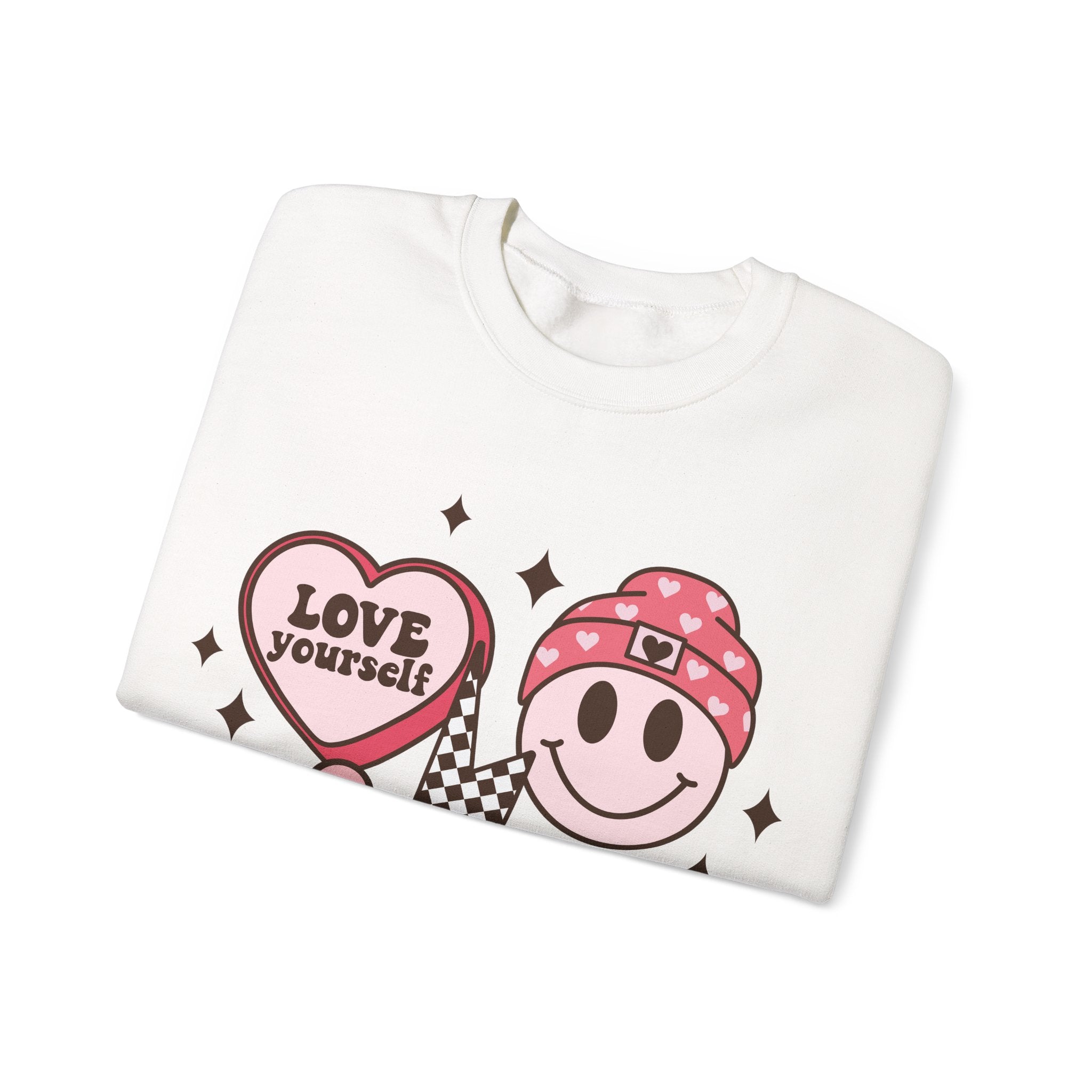 Love Your Self Groovy Valentines Sweatshirt – Retro Valentine’s Day Crewneck Sweatshirt