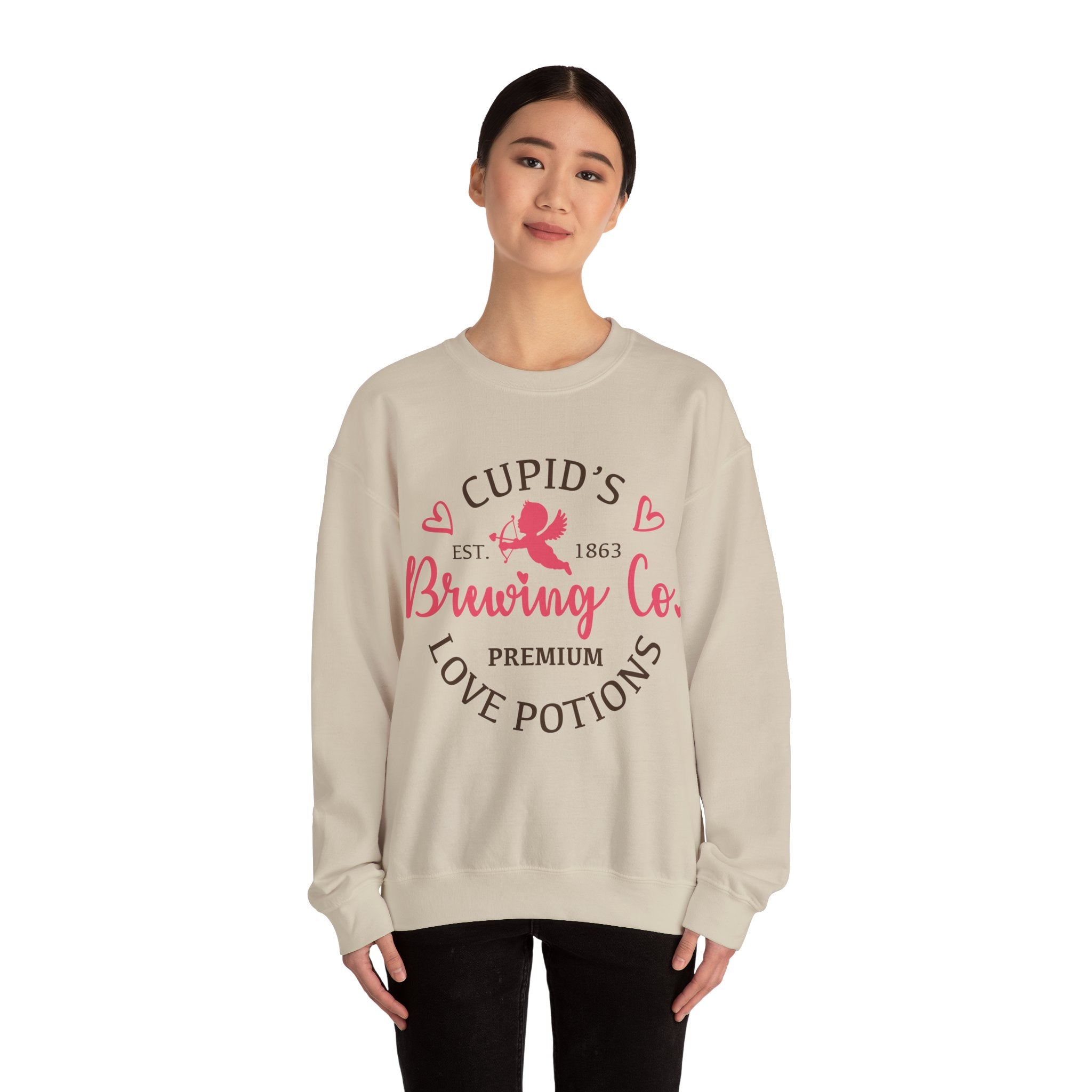 Cupid’s Brewing Co. Valentines Sweatshirt – Funny Valentine’s Day Crewneck Sweatshirt