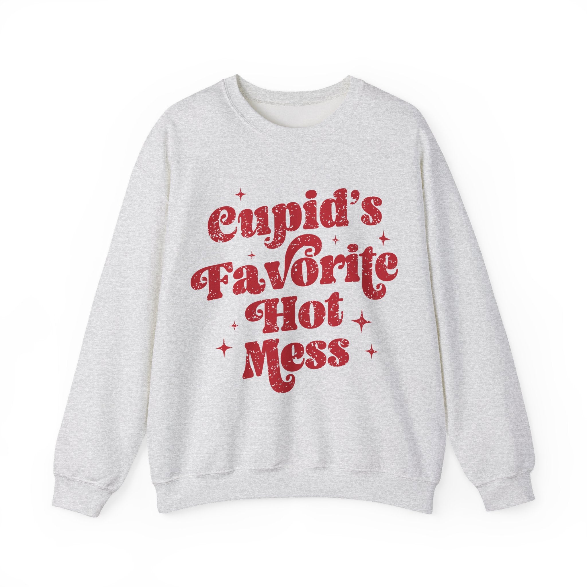Cupid’s Favourite Hot Mess Valentines Sweatshirt – Funny Valentine’s Day Crewneck Sweatshirt