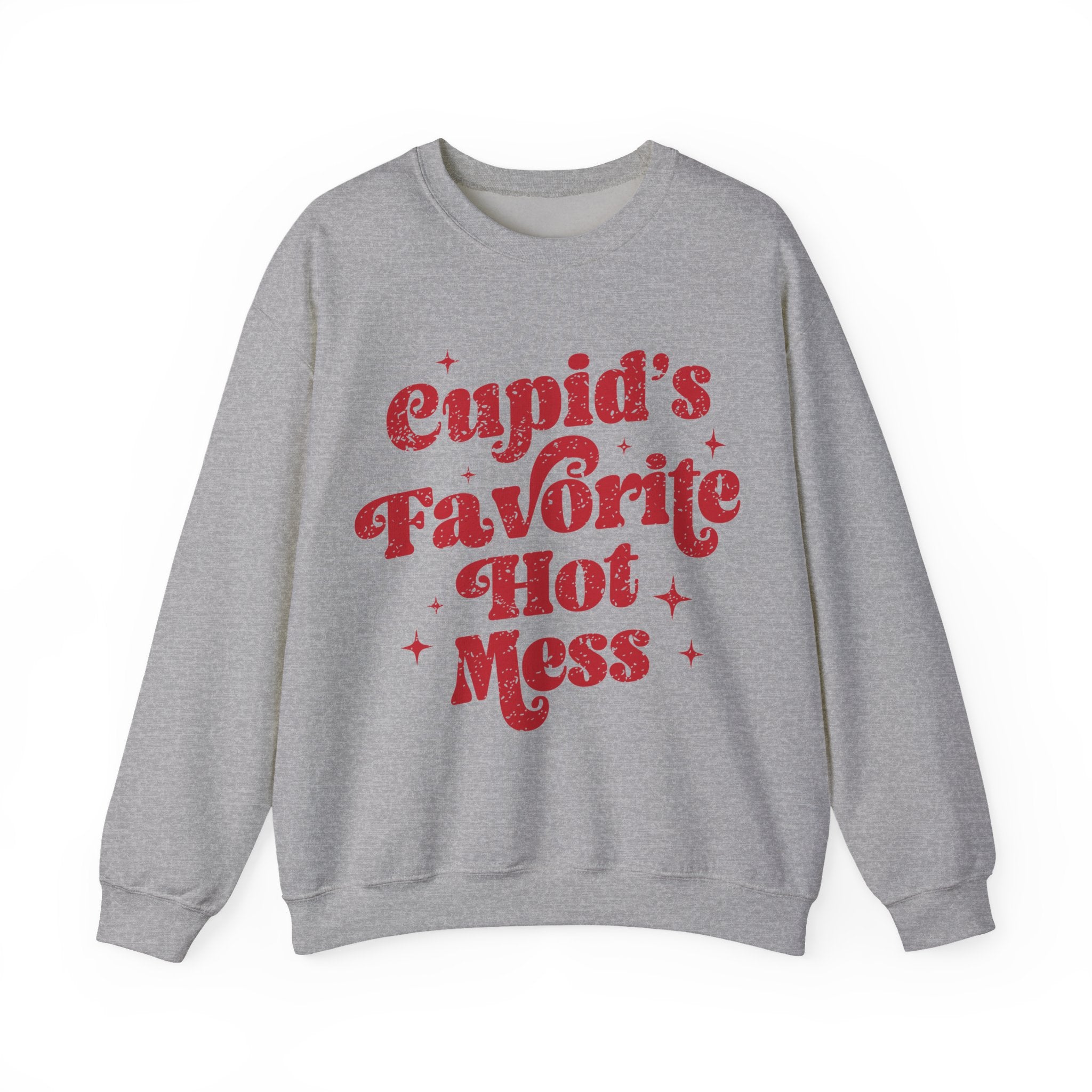 Cupid’s Favourite Hot Mess Valentines Sweatshirt – Funny Valentine’s Day Crewneck Sweatshirt