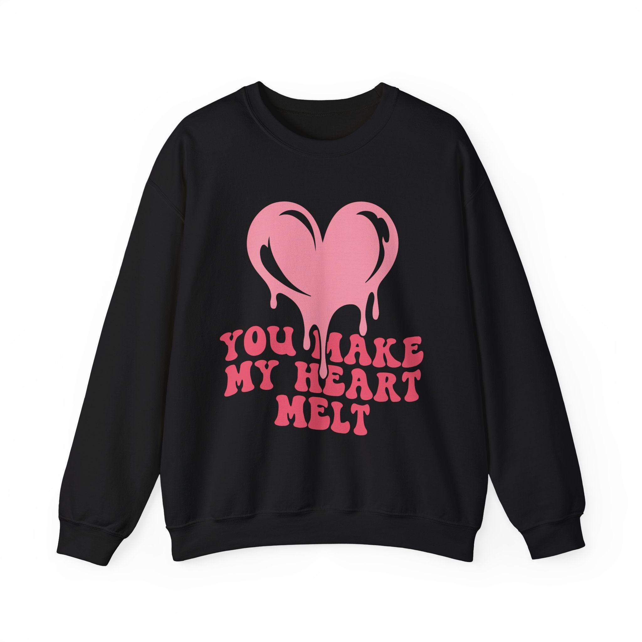 You Make My Heart Melt Valentines Sweatshirt – Cute Romantic Valentine’s Day Crewneck Sweatshirt