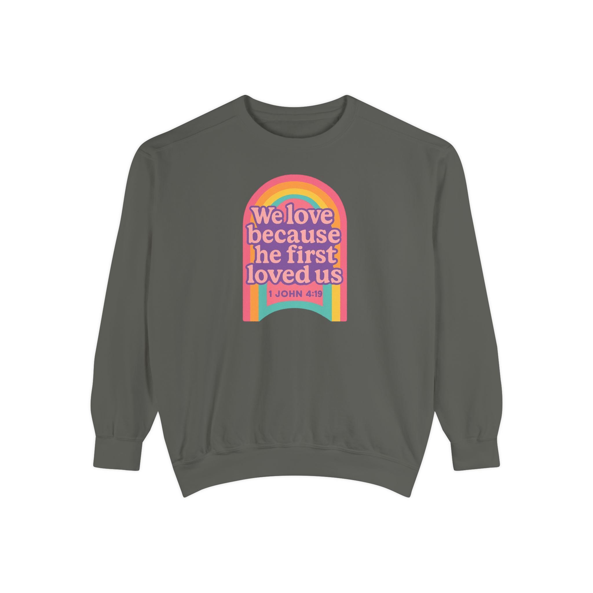Rainbow Scripture Unisex Sweatshirt | Cozy Christian Apparel | Gift for Faith Lovers | Inspirational Sweatshirt | Spring Fashion