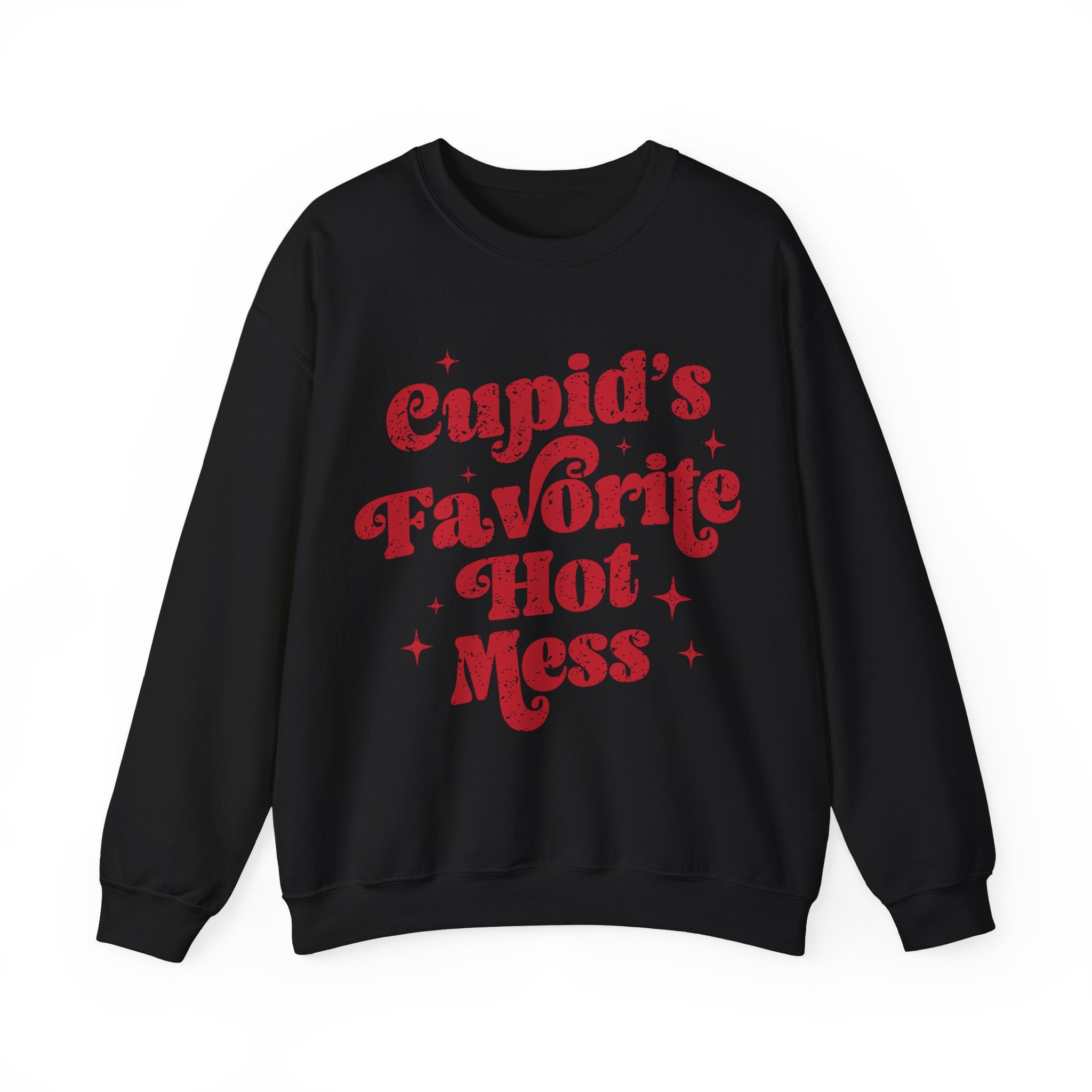 Cupid’s Favourite Hot Mess Valentines Sweatshirt – Funny Valentine’s Day Crewneck Sweatshirt