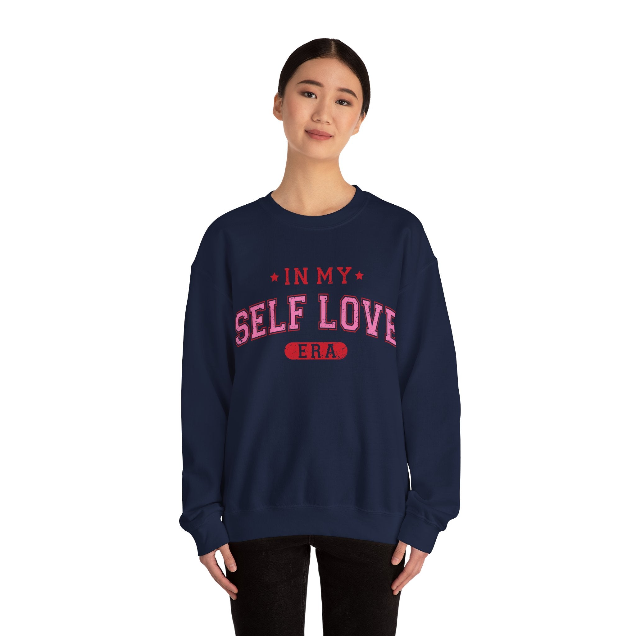 In My Self Love Era Valentines Sweatshirt – Cozy Retro Valentine’s Day Crewneck Sweatshirt