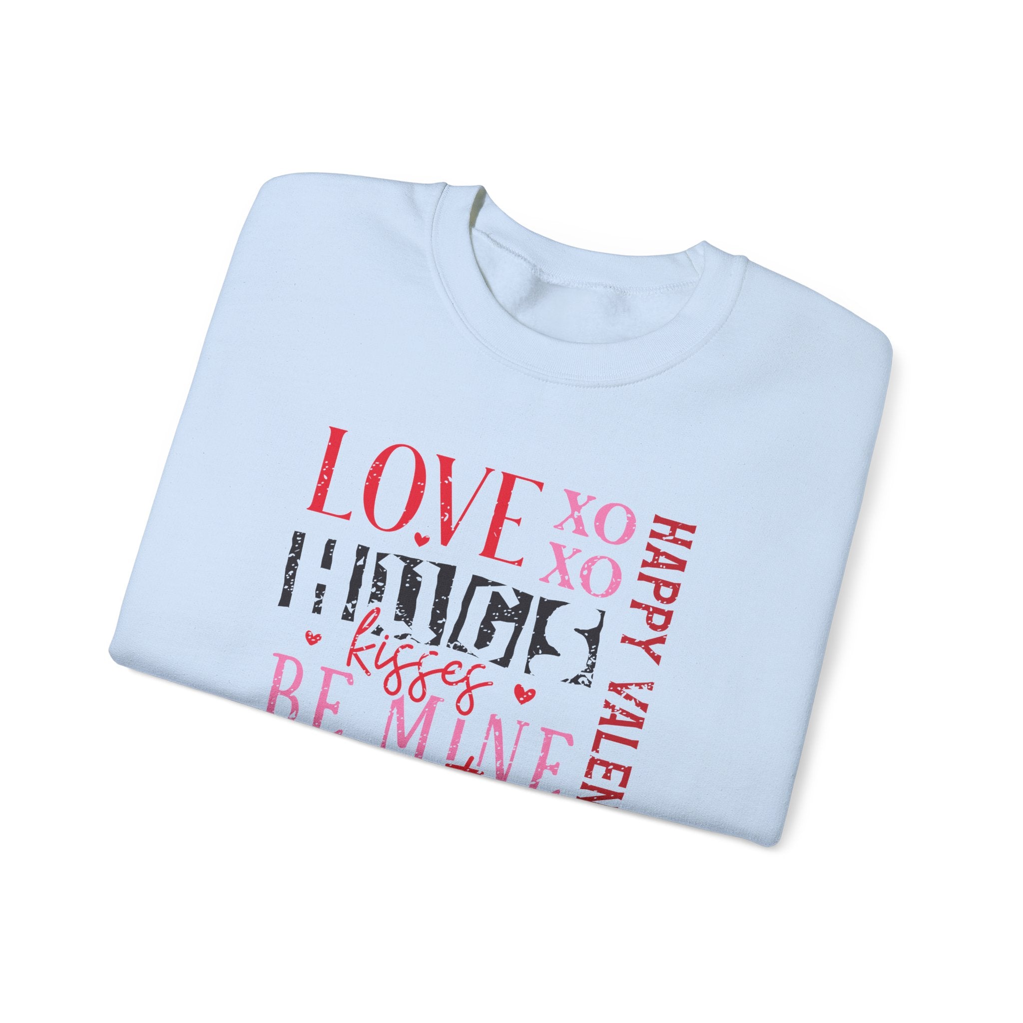 Love Hug Kisses Valentines Sweatshirt – Cute Valentine’s Day Crewneck Sweatshirt