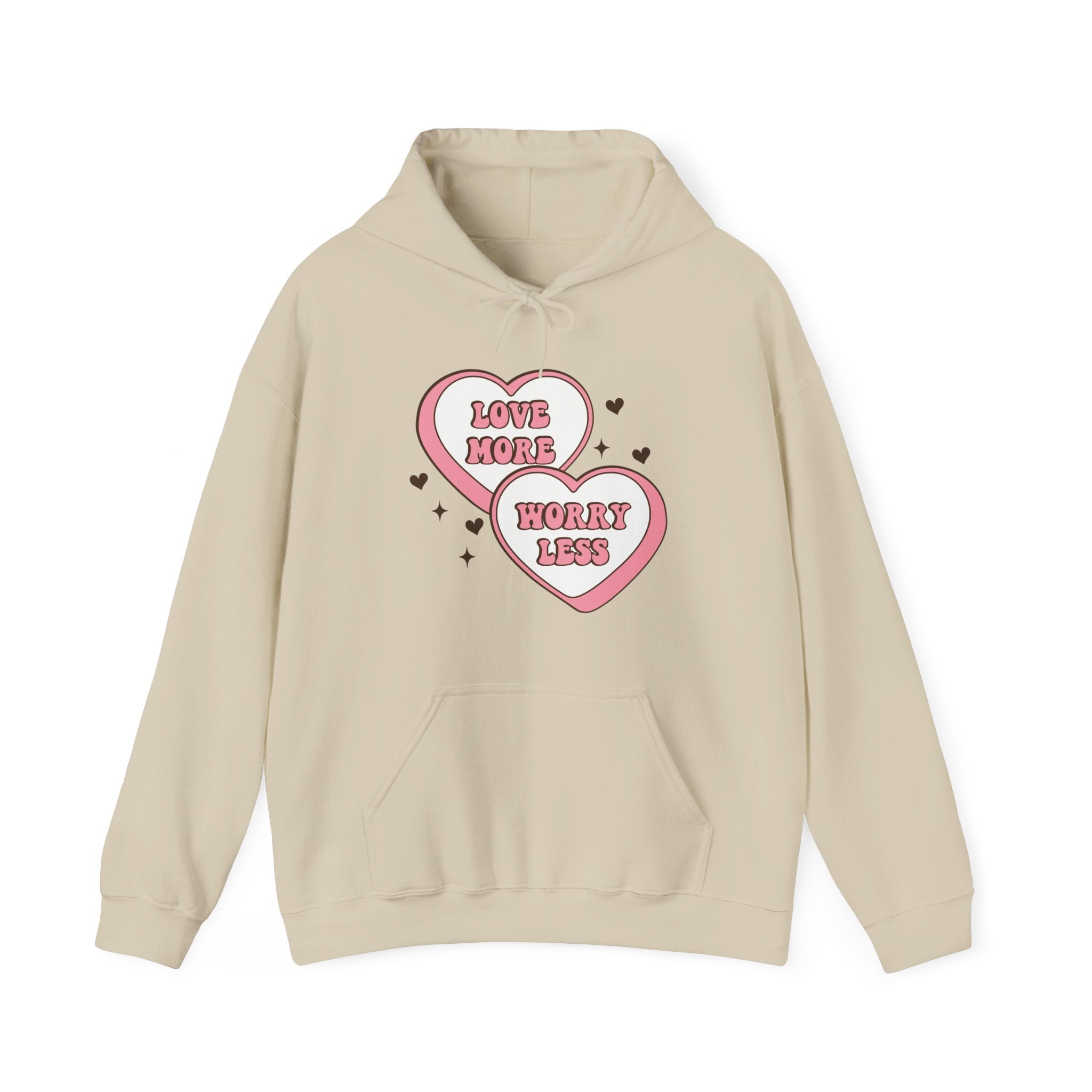 Love More Worry Less Valentines Hoodie – Cozy Valentine’s Day Hoodie