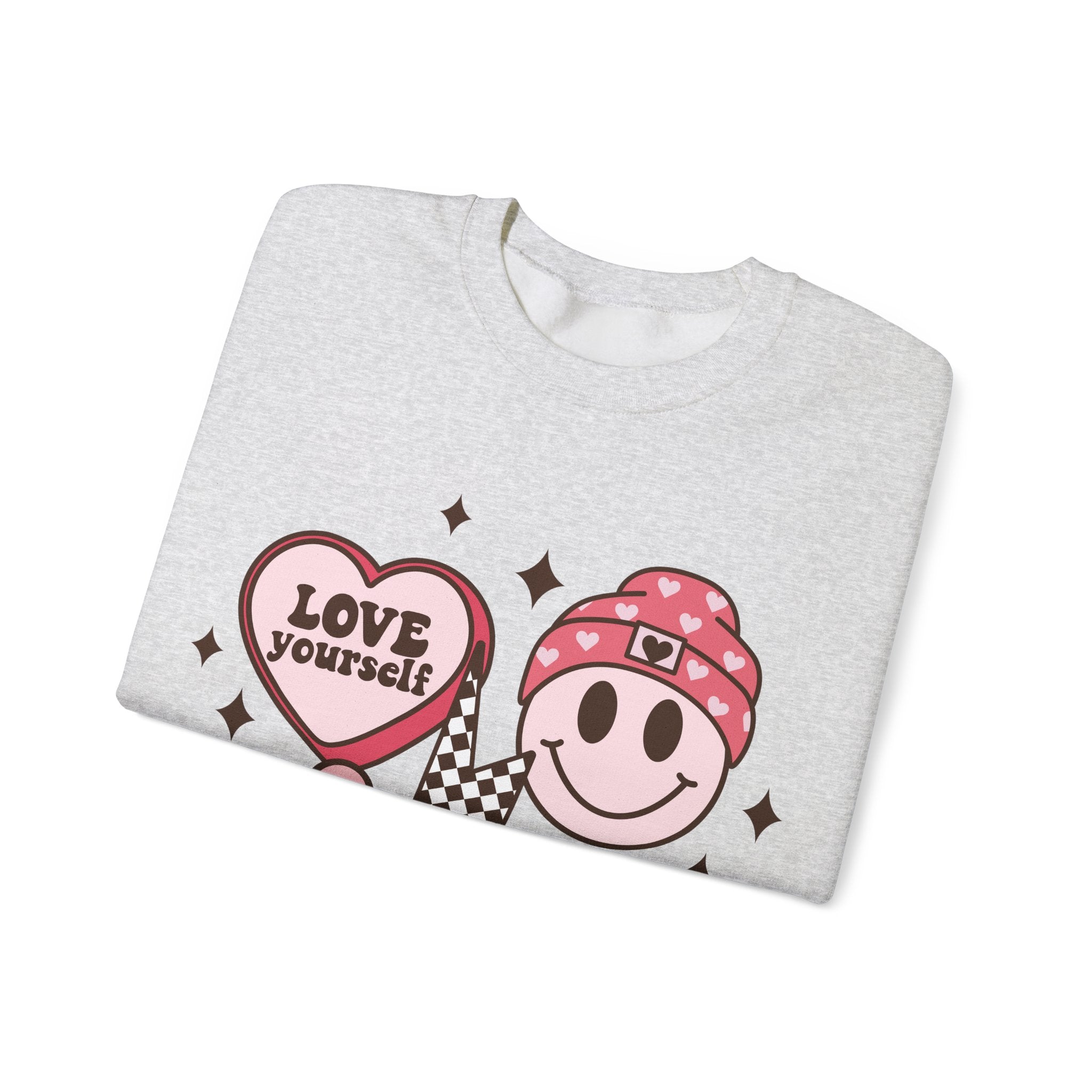 Love Your Self Groovy Valentines Sweatshirt – Retro Valentine’s Day Crewneck Sweatshirt