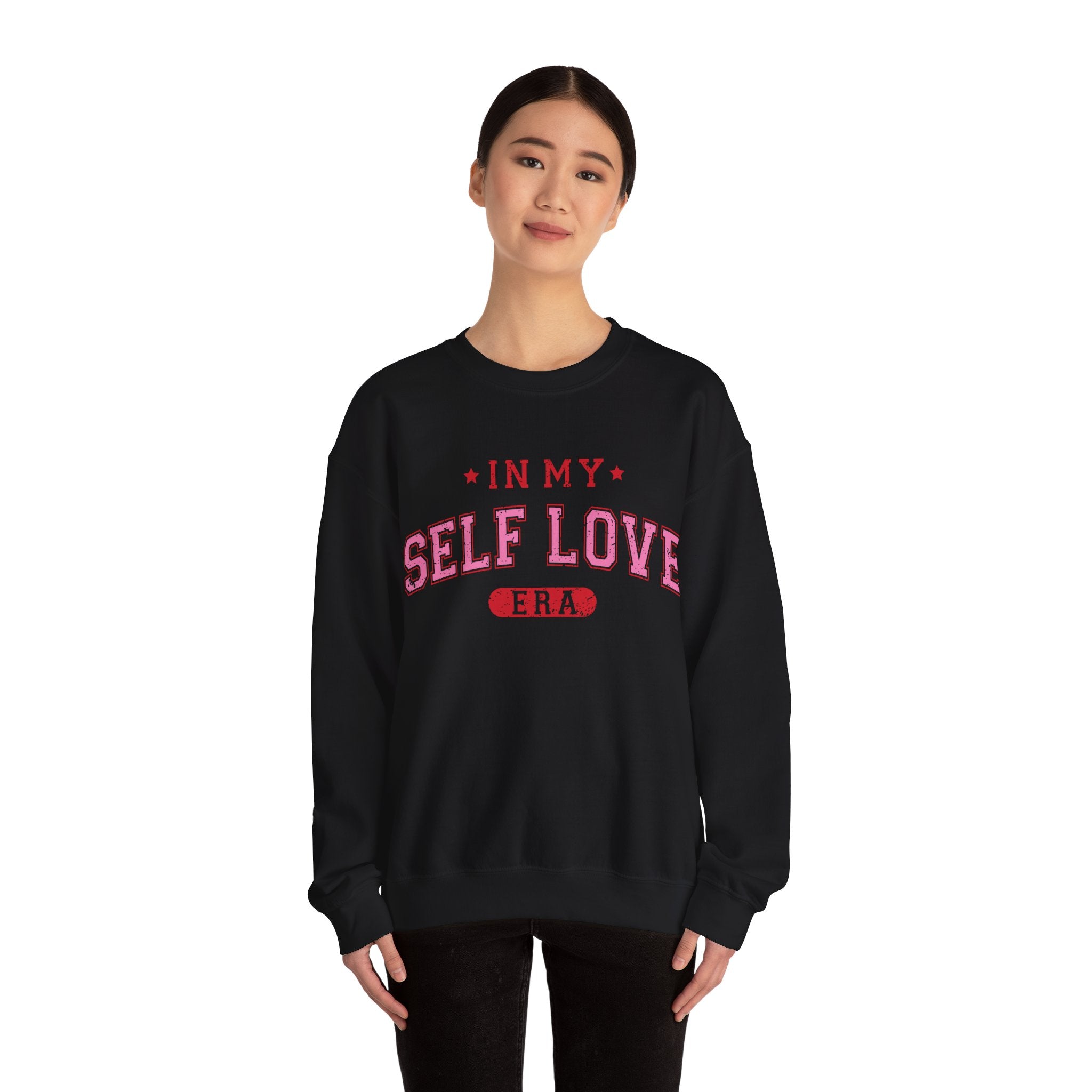 In My Self Love Era Valentines Sweatshirt – Cozy Retro Valentine’s Day Crewneck Sweatshirt