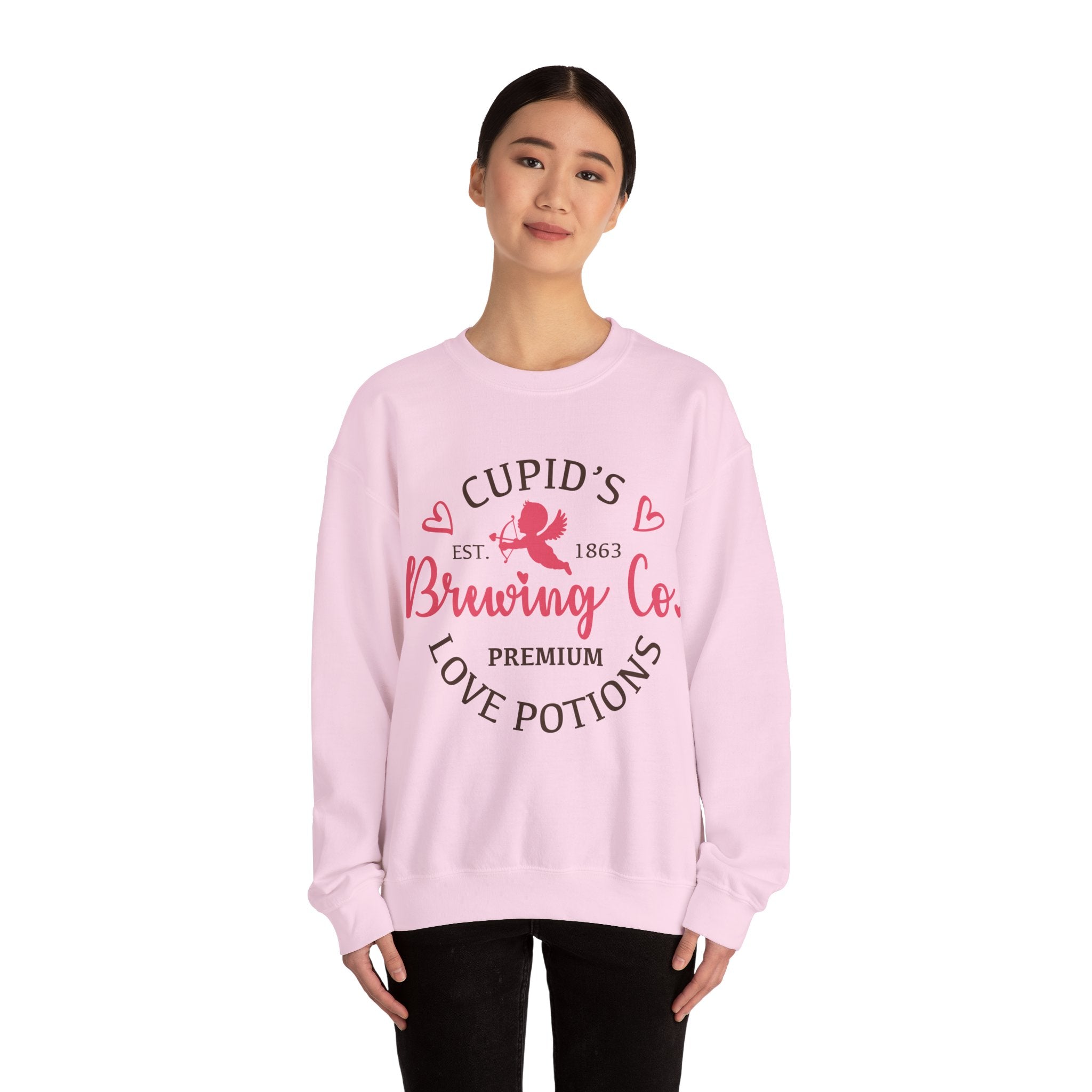 Cupid’s Brewing Co. Valentines Sweatshirt – Funny Valentine’s Day Crewneck Sweatshirt