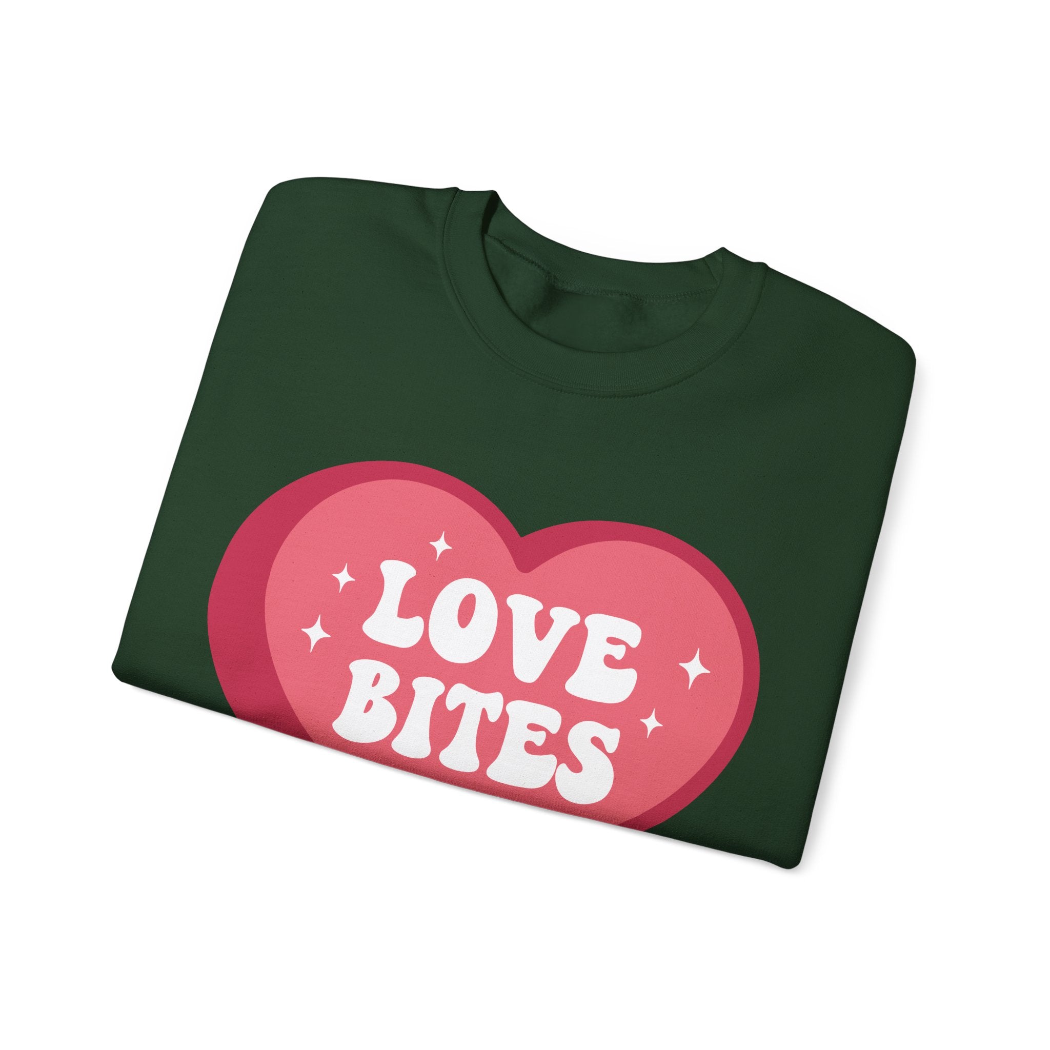 Love Bites Valentines Sweatshirt – Cute Funny Valentine’s Day Crewneck Sweatshirt