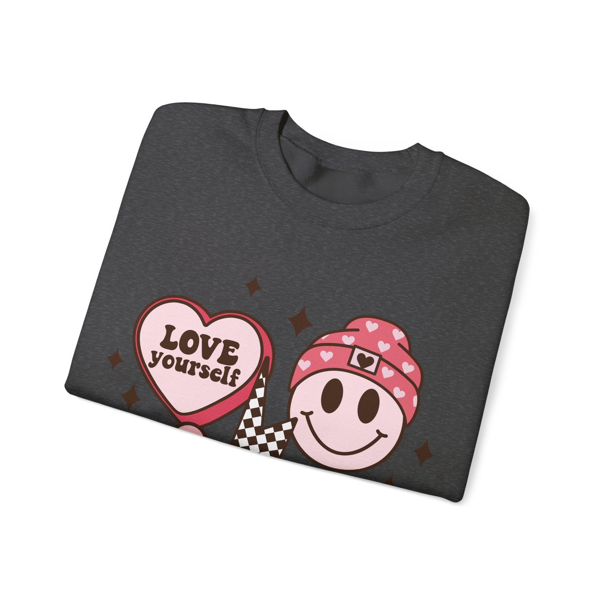 Love Your Self Groovy Valentines Sweatshirt – Retro Valentine’s Day Crewneck Sweatshirt