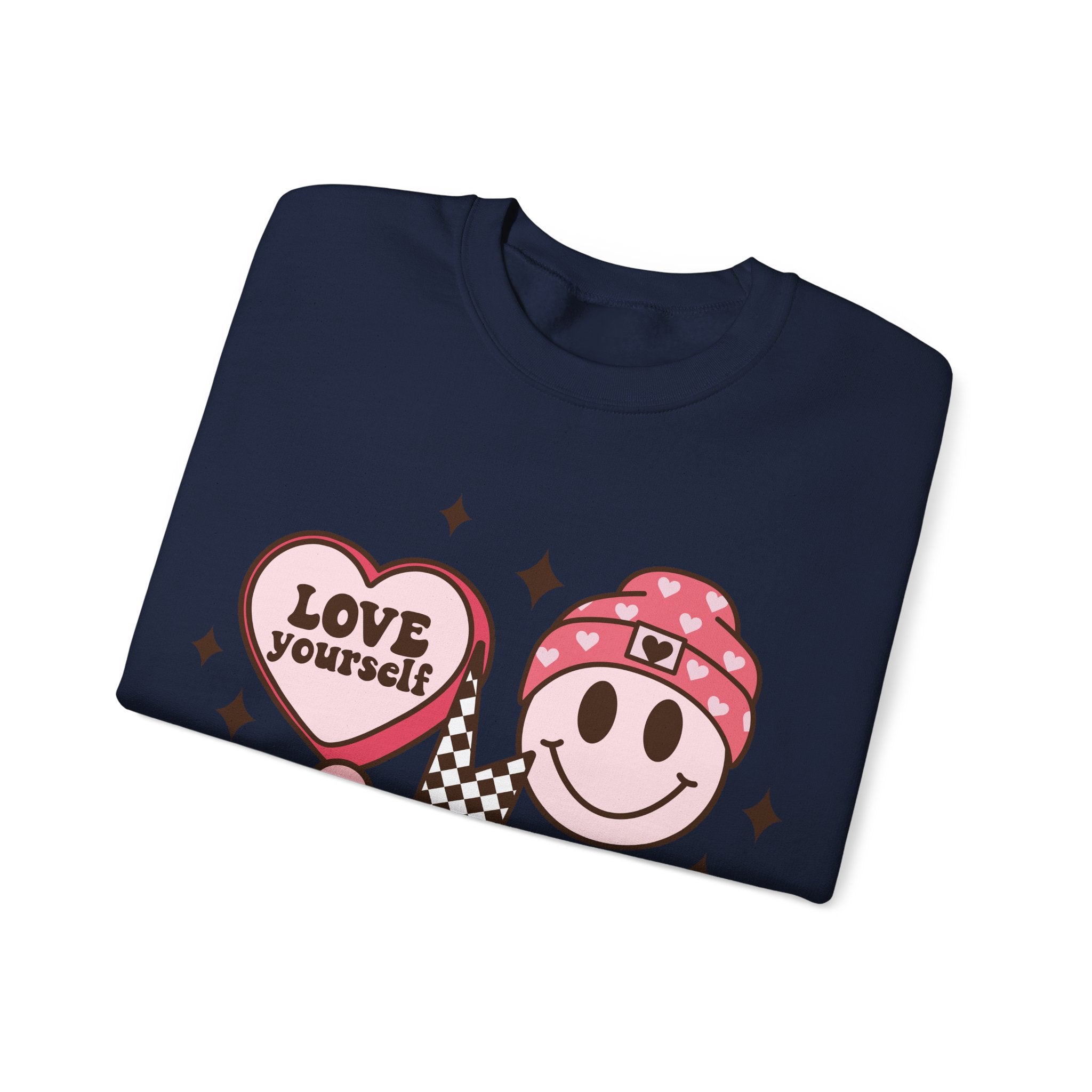 Love Your Self Groovy Valentines Sweatshirt – Retro Valentine’s Day Crewneck Sweatshirt