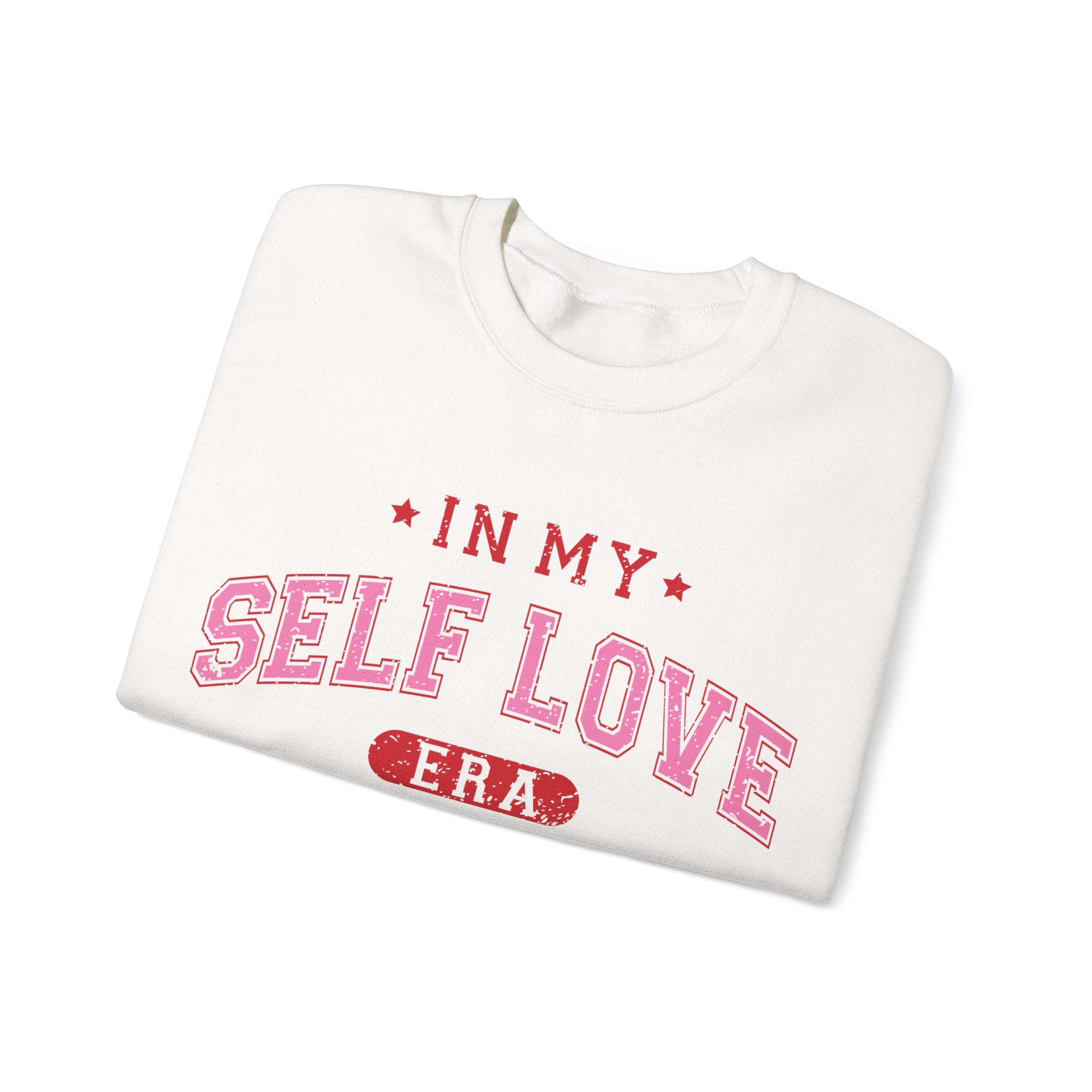In My Self Love Era Valentines Sweatshirt – Cozy Retro Valentine’s Day Crewneck Sweatshirt