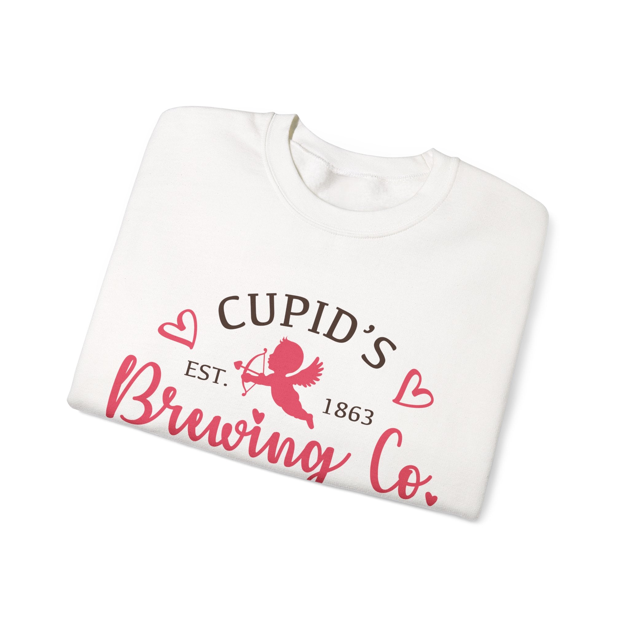 Cupid’s Brewing Co. Valentines Sweatshirt – Funny Valentine’s Day Crewneck Sweatshirt
