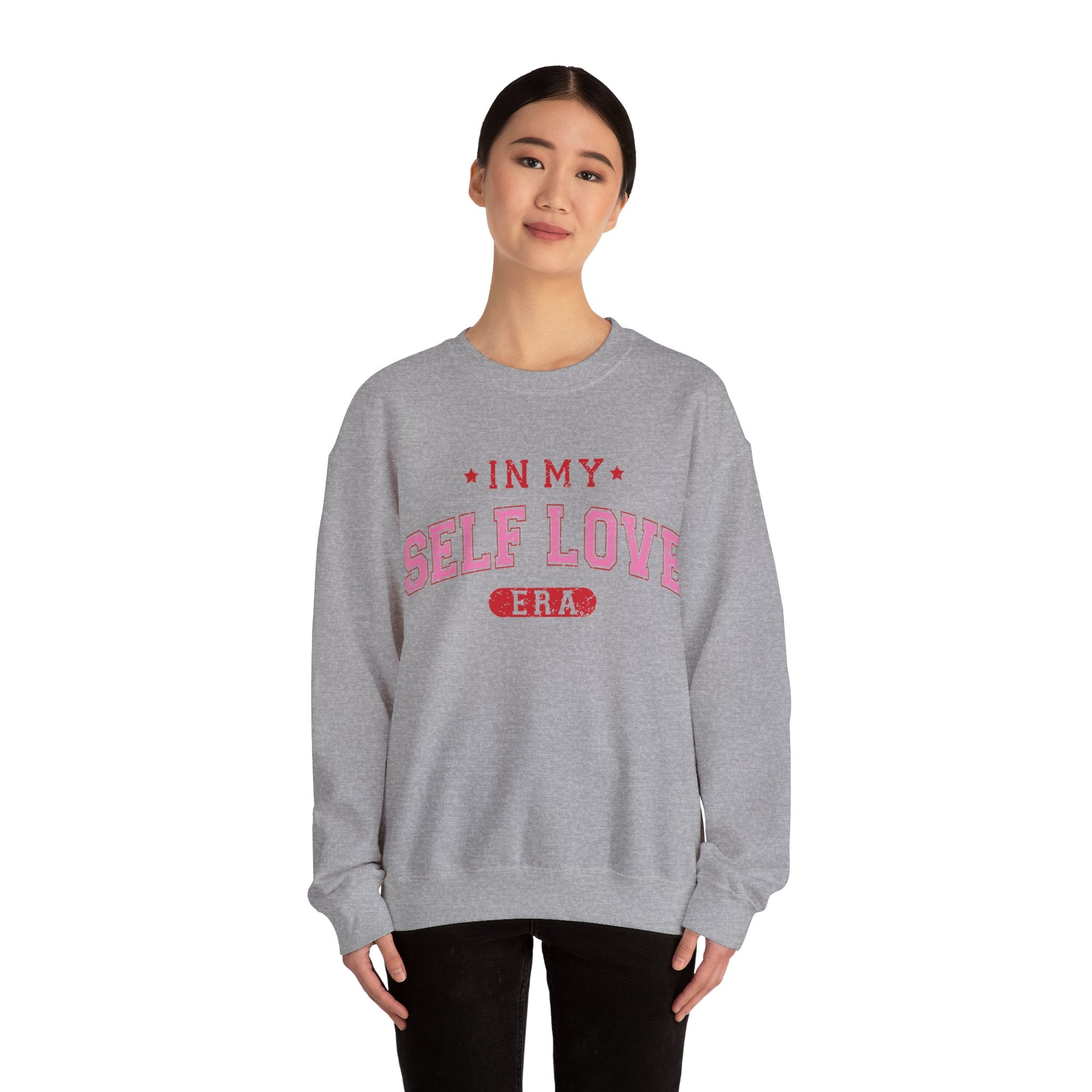 In My Self Love Era Valentines Sweatshirt – Cozy Retro Valentine’s Day Crewneck Sweatshirt
